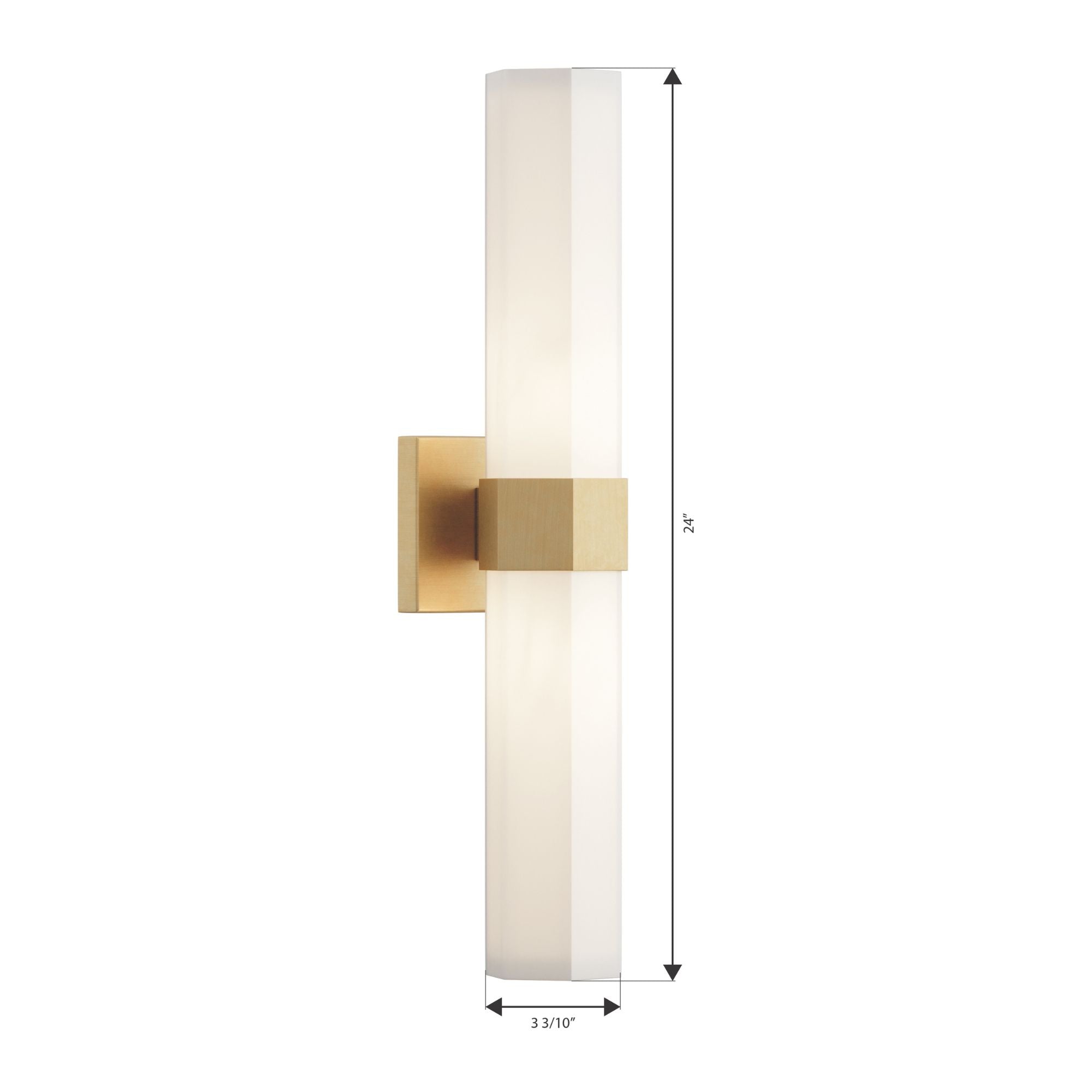 Minka-Lavery Delgada 24 in. 2-Light Bath Bar, Legacy Brass with Etched Opal Glass