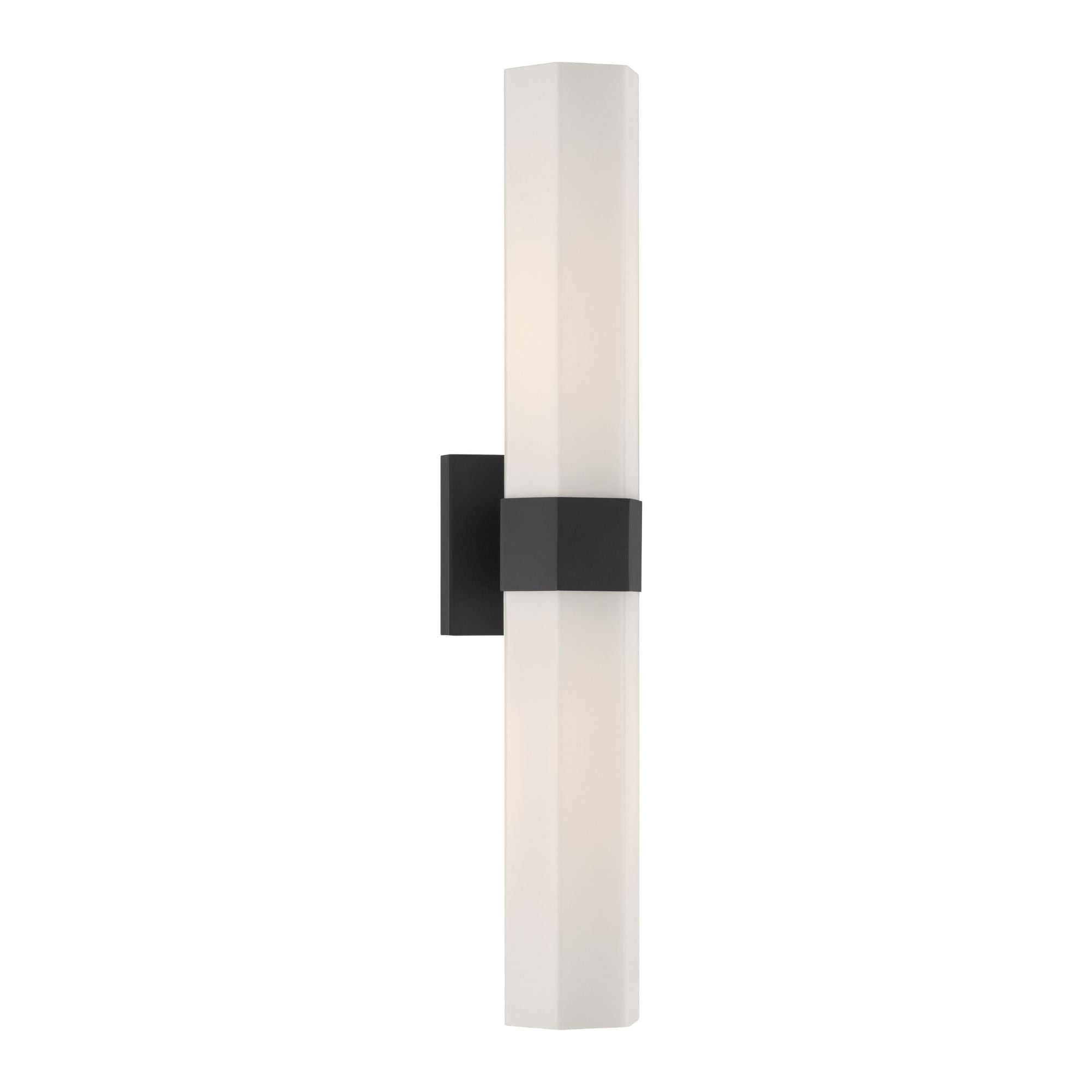 Minka-Lavery Delgada 24 in. 2-Light Bathroom Vanity Light, Dark Matte Black with Etched Opal Glass