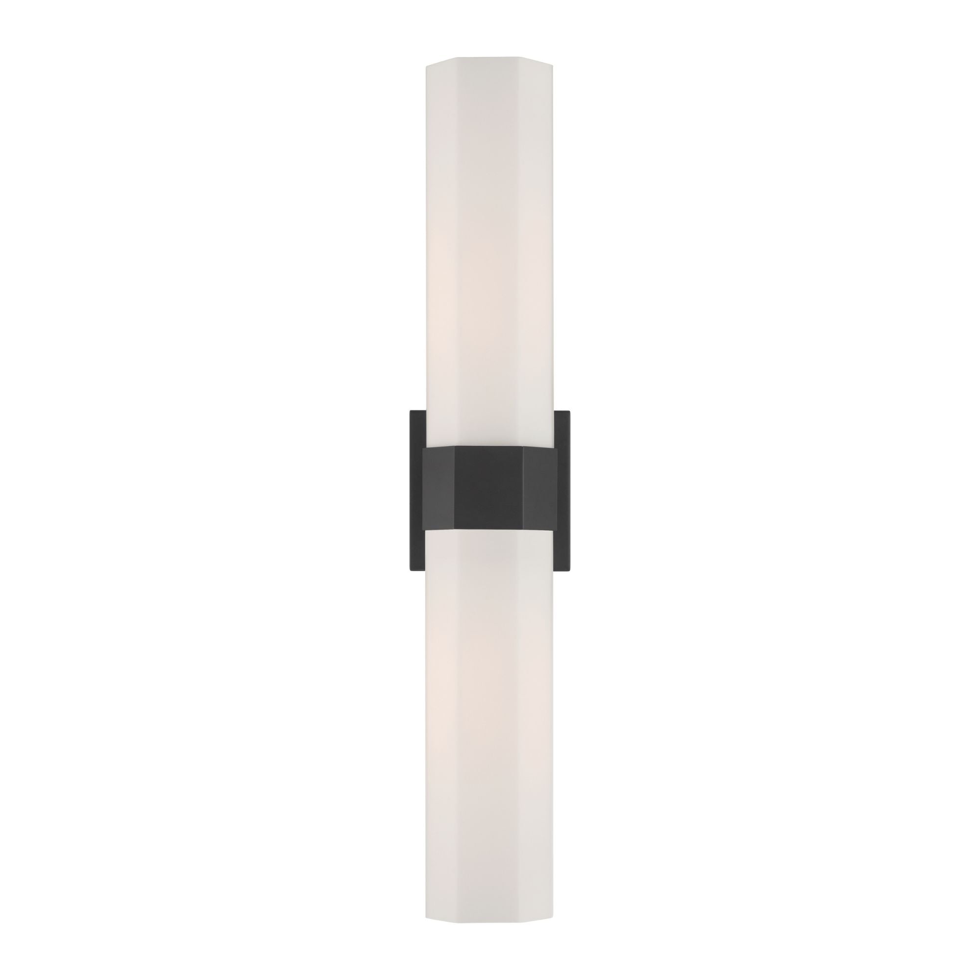 Minka-Lavery Delgada 24 in. 2-Light Bathroom Vanity Light, Dark Matte Black with Etched Opal Glass
