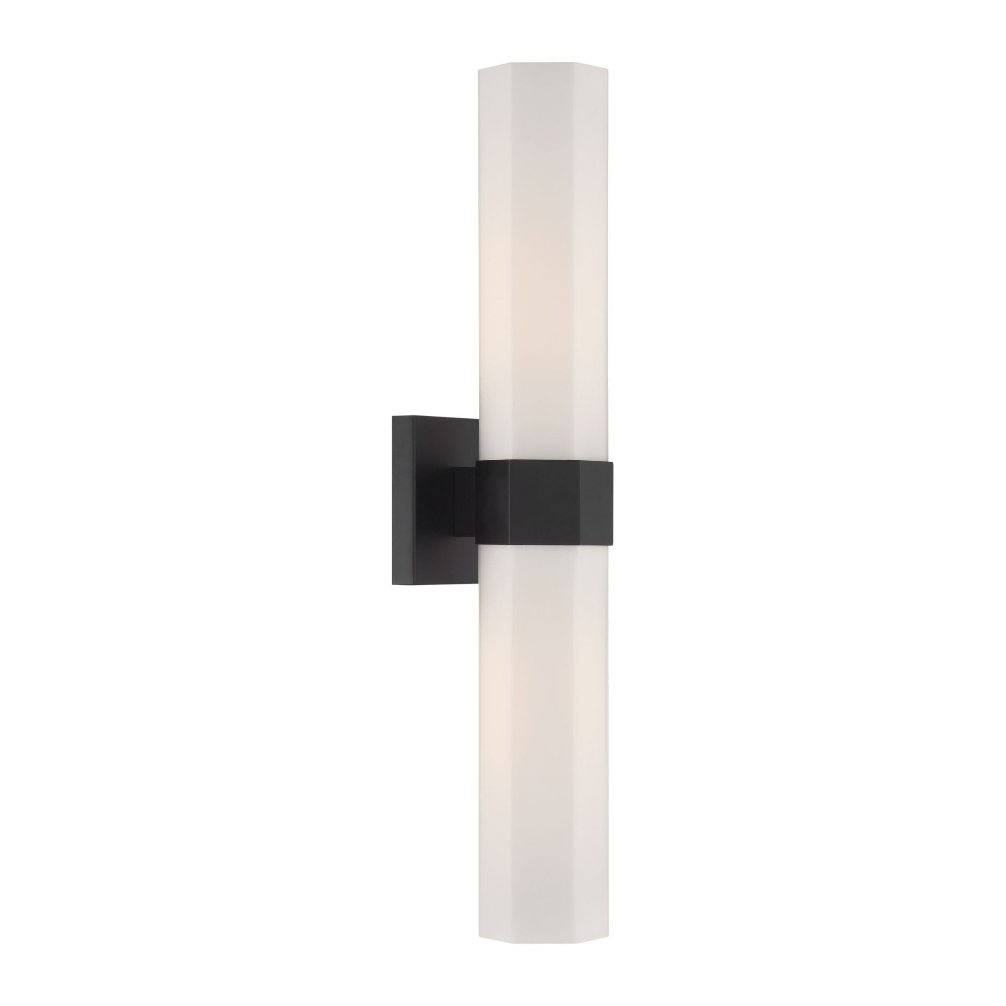 Minka-Lavery Delgada 24 in. 2-Light Bathroom Vanity Light, Dark Matte Black with Etched Opal Glass