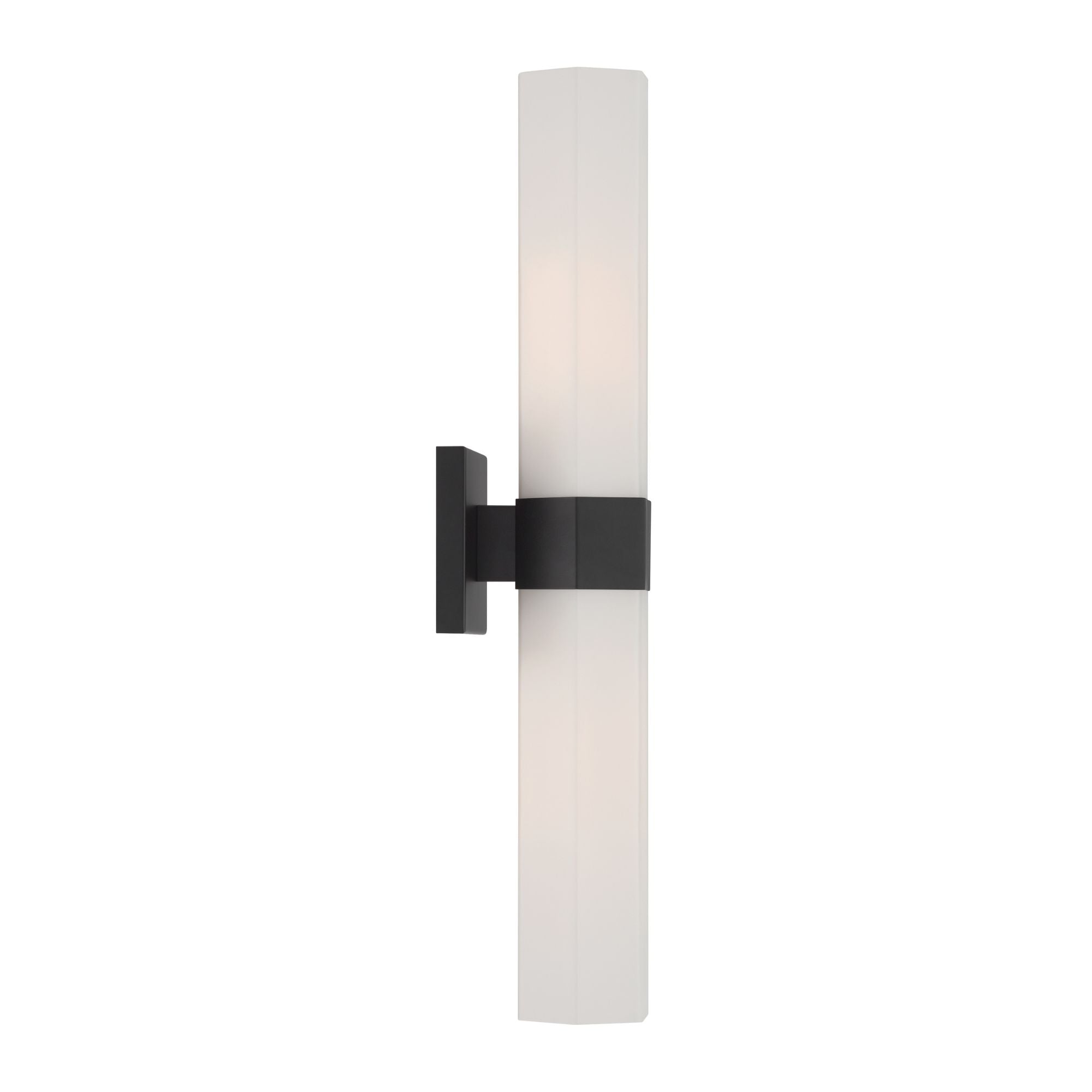 Minka-Lavery Delgada 24 in. 2-Light Bathroom Vanity Light, Dark Matte Black with Etched Opal Glass