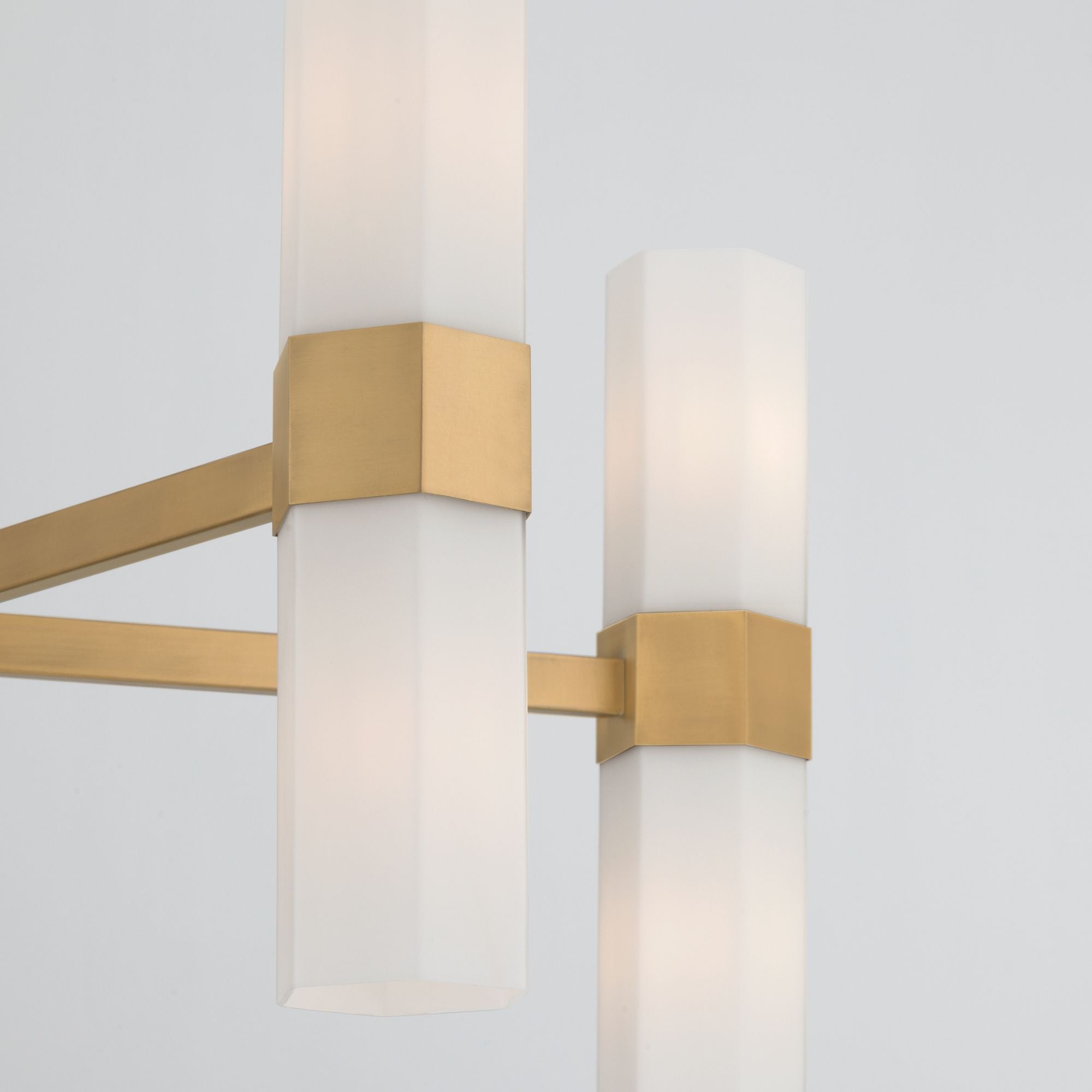 Minka-Lavery Delgada 36 in. 10-Light Chandelier, Legacy Brass with Etched Opal Glass