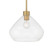 Minka-Lavery Elaris 12.5 in. Pendant Light, Legacy Brass with Clear Tapered Glass