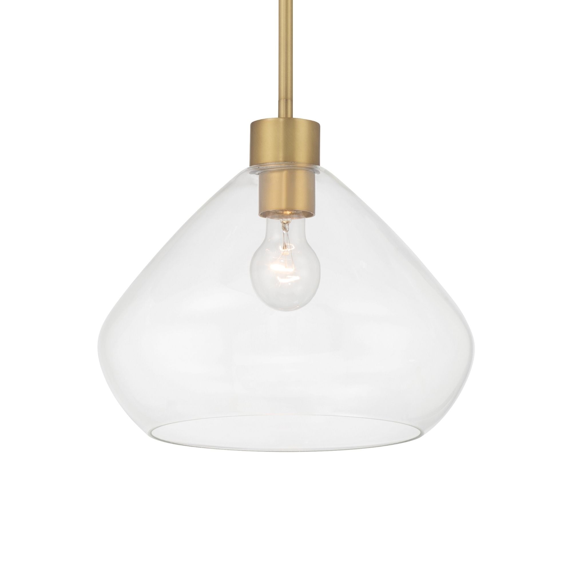 Minka-Lavery Elaris 12.5 in. Pendant Light, Legacy Brass with Clear Tapered Glass