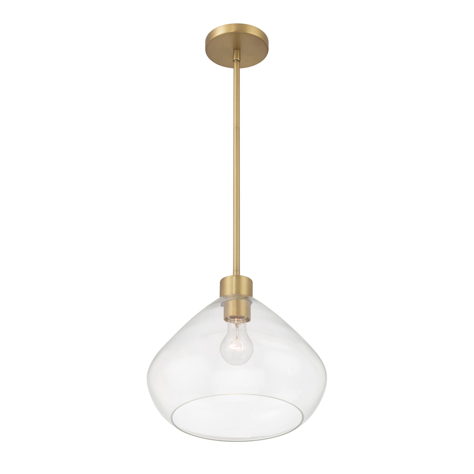 Minka-Lavery Elaris 12.5 in. Pendant Light, Legacy Brass with Clear Tapered Glass