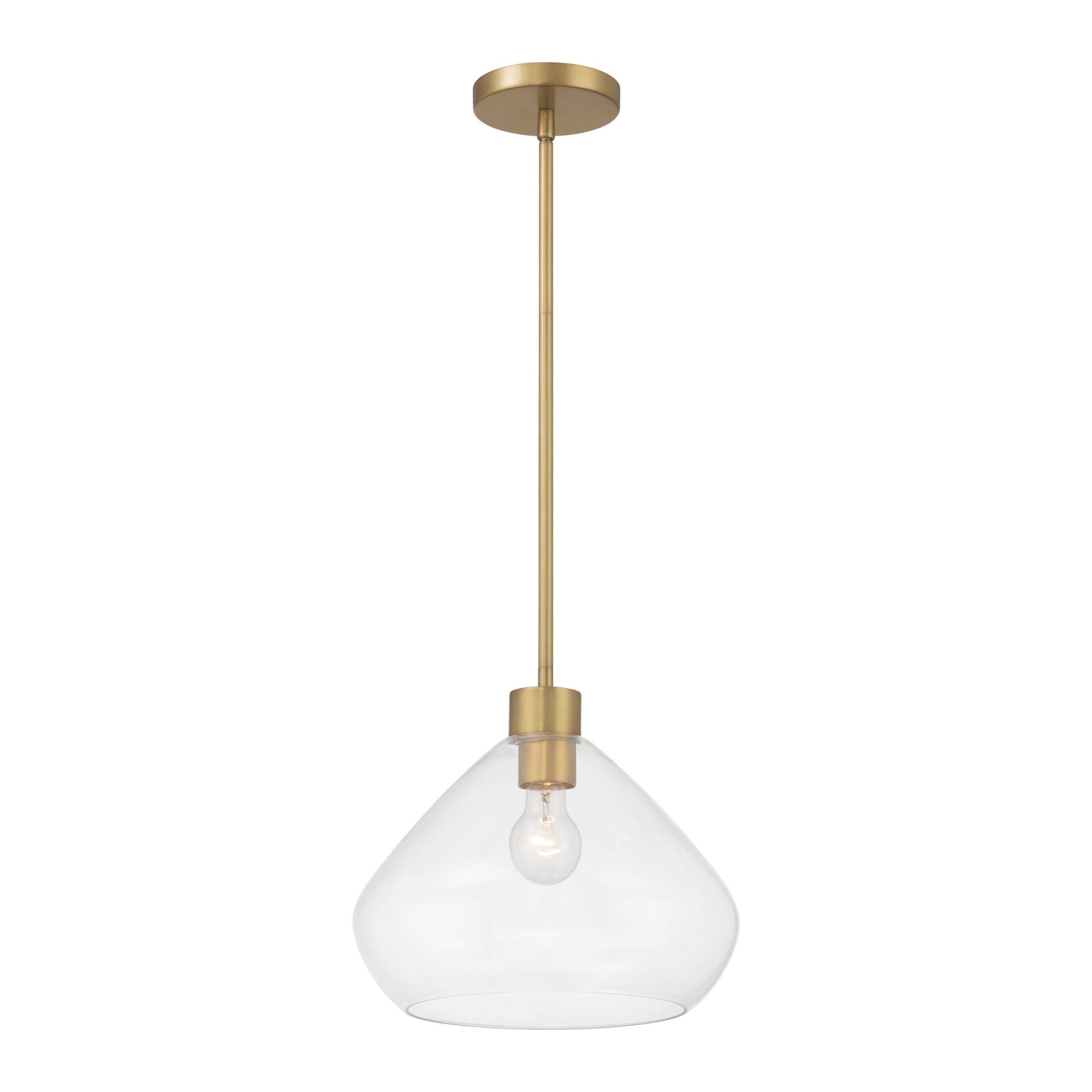 Minka-Lavery Elaris 12.5 in. Pendant Light, Legacy Brass with Clear Tapered Glass