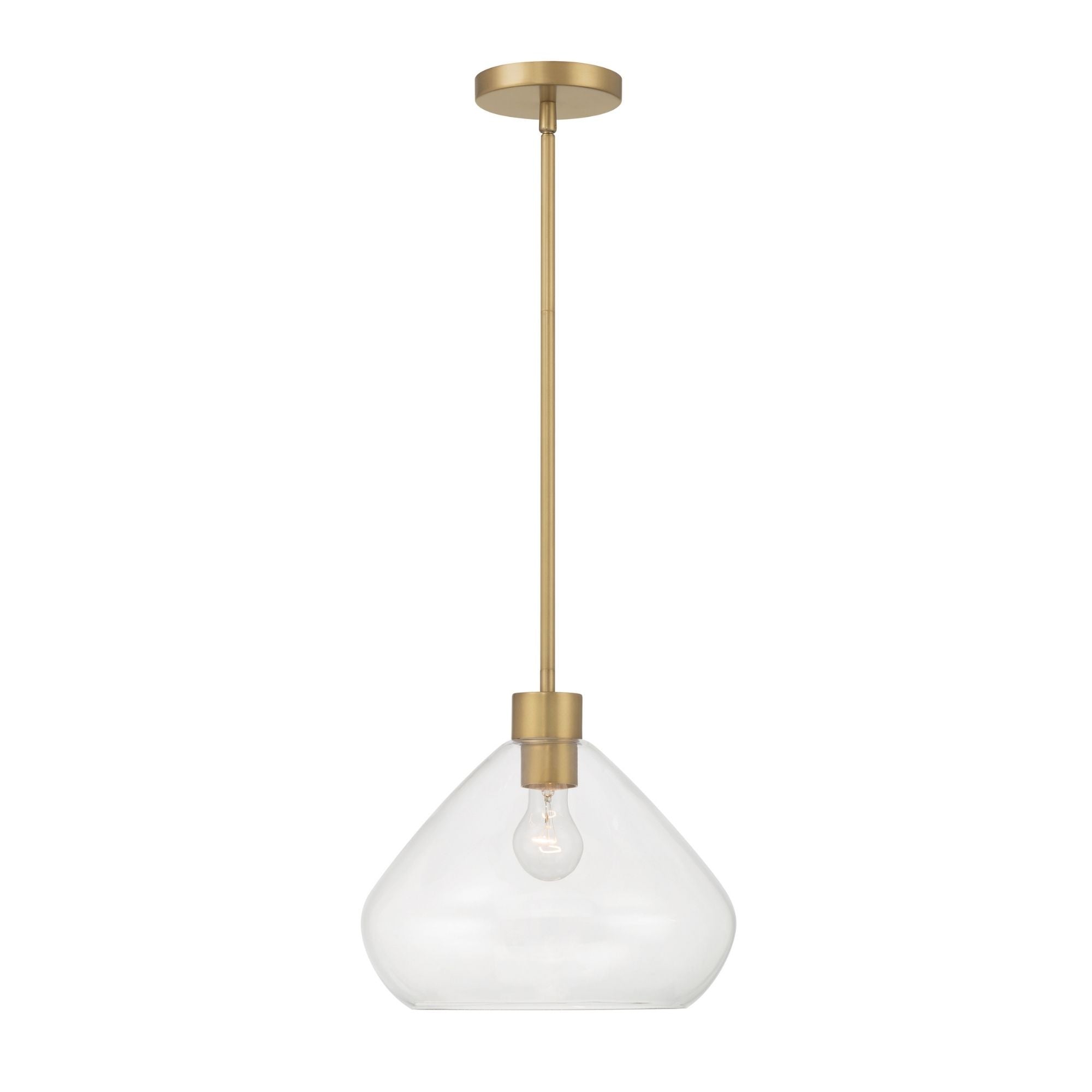Minka-Lavery Elaris 12.5 in. Pendant Light, Legacy Brass with Clear Tapered Glass