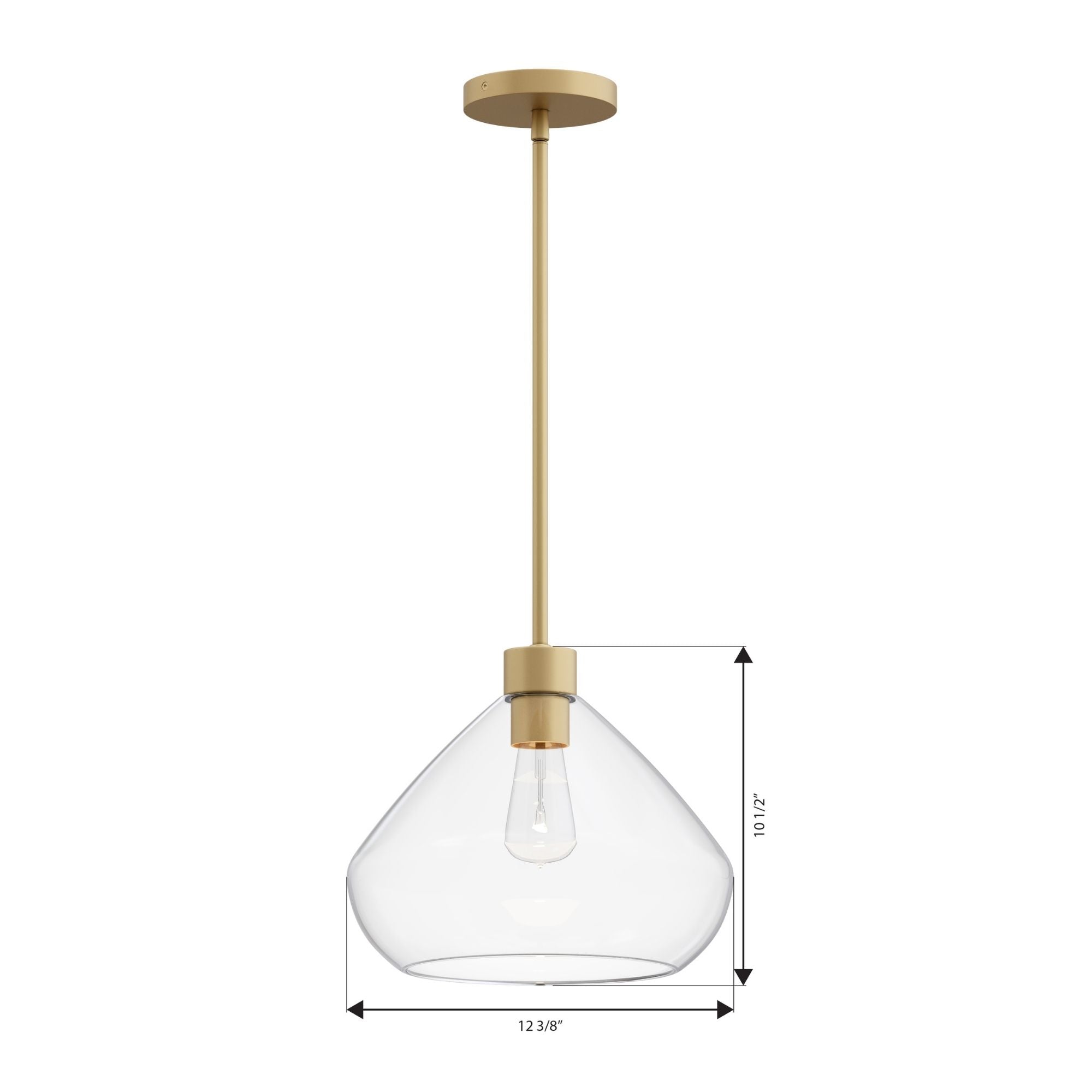 Minka-Lavery Elaris 12.5 in. Pendant Light, Legacy Brass with Clear Tapered Glass