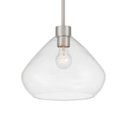Minka-Lavery Elaris 12.5 in. Pendant Light, Brushed Nickel with Clear Tapered Glass