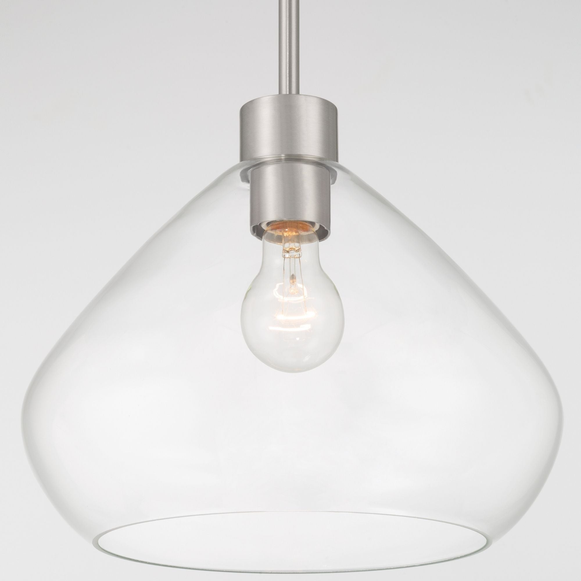 Minka-Lavery Elaris 12.5 in. Pendant Light, Brushed Nickel with Clear Tapered Glass