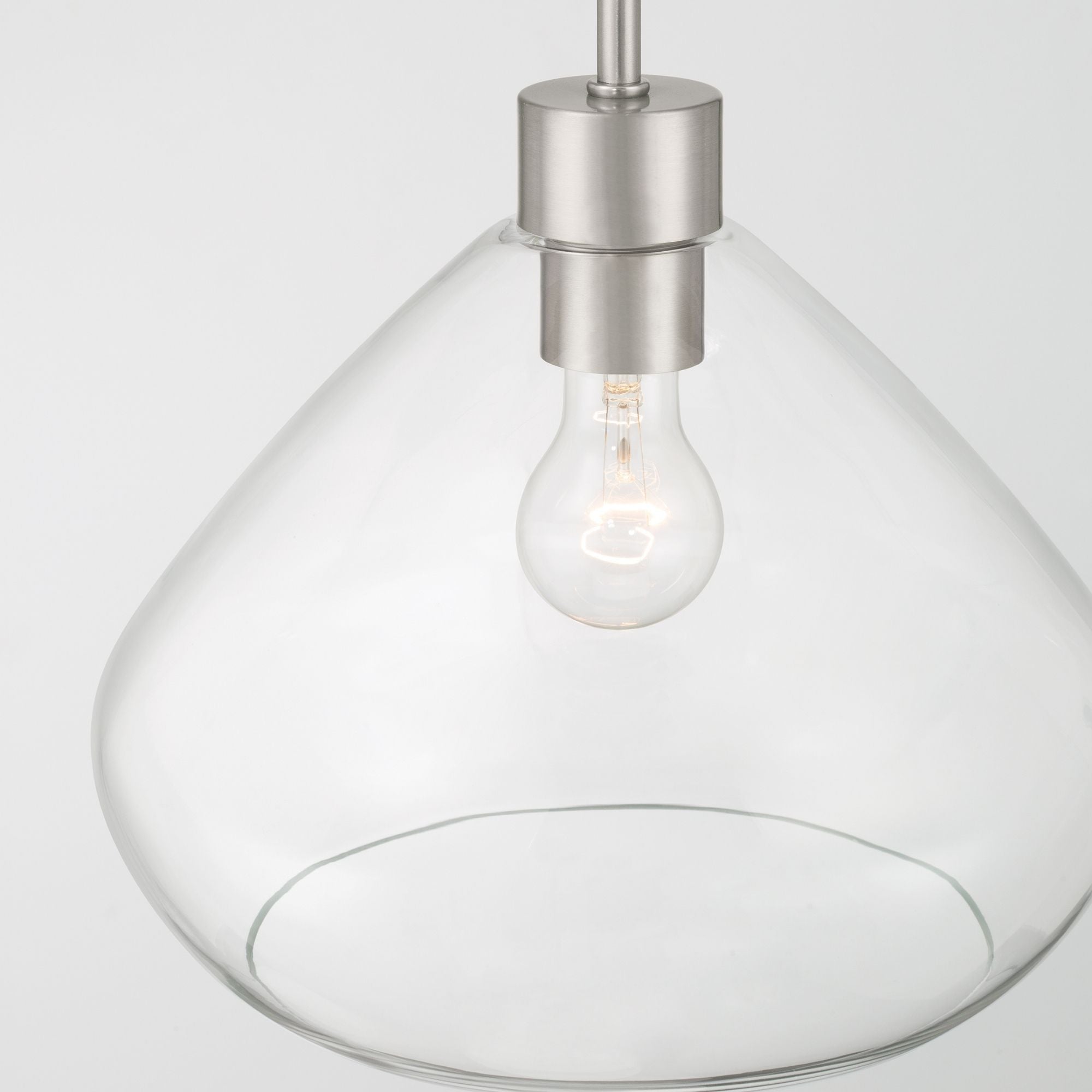 Minka-Lavery Elaris 12.5 in. Pendant Light, Brushed Nickel with Clear Tapered Glass