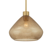 Minka-Lavery Elaris 12.5 in. Pendant Light, Legacy Brass with Brown Bubble Glass