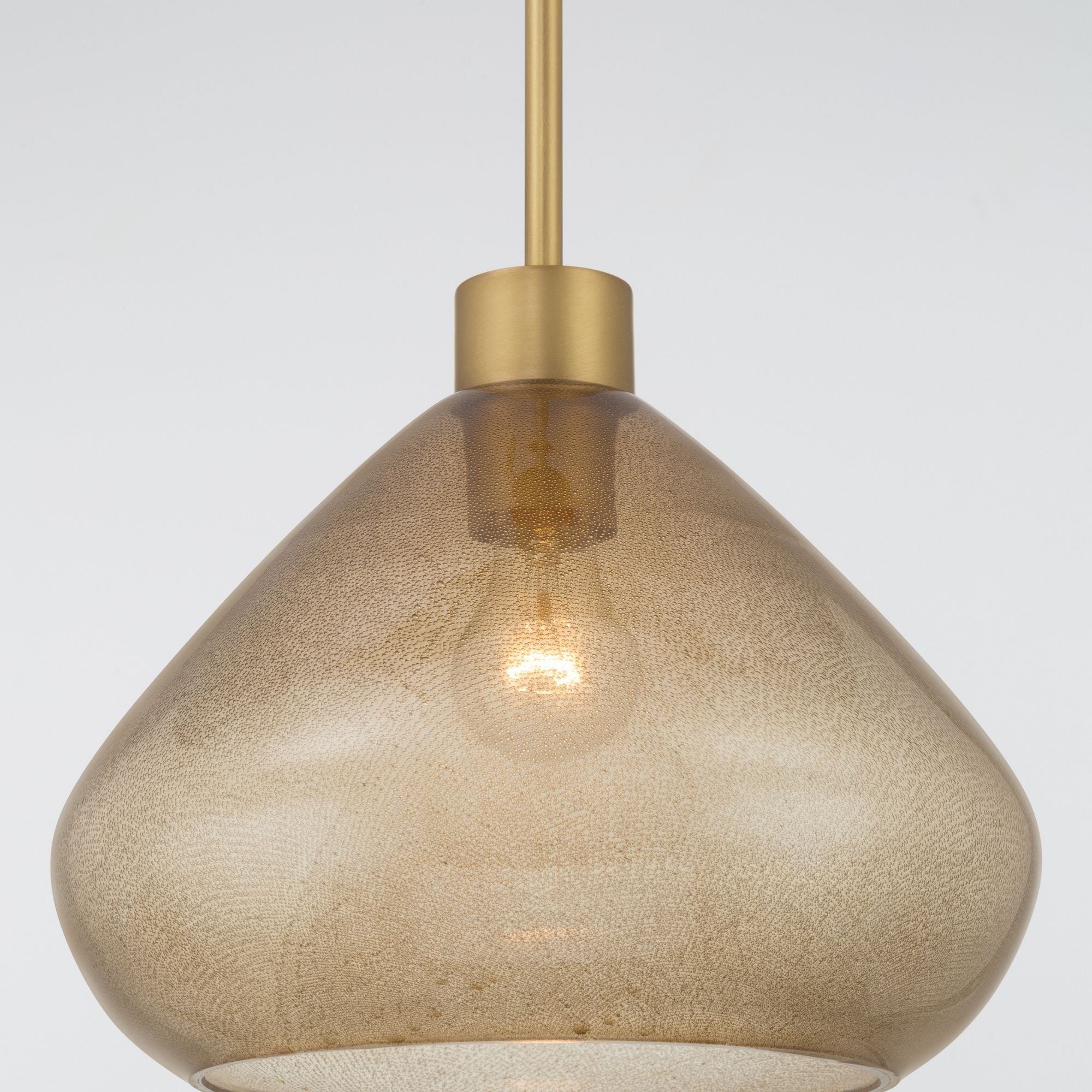Minka-Lavery Elaris 12.5 in. Pendant Light, Legacy Brass with Brown Bubble Glass