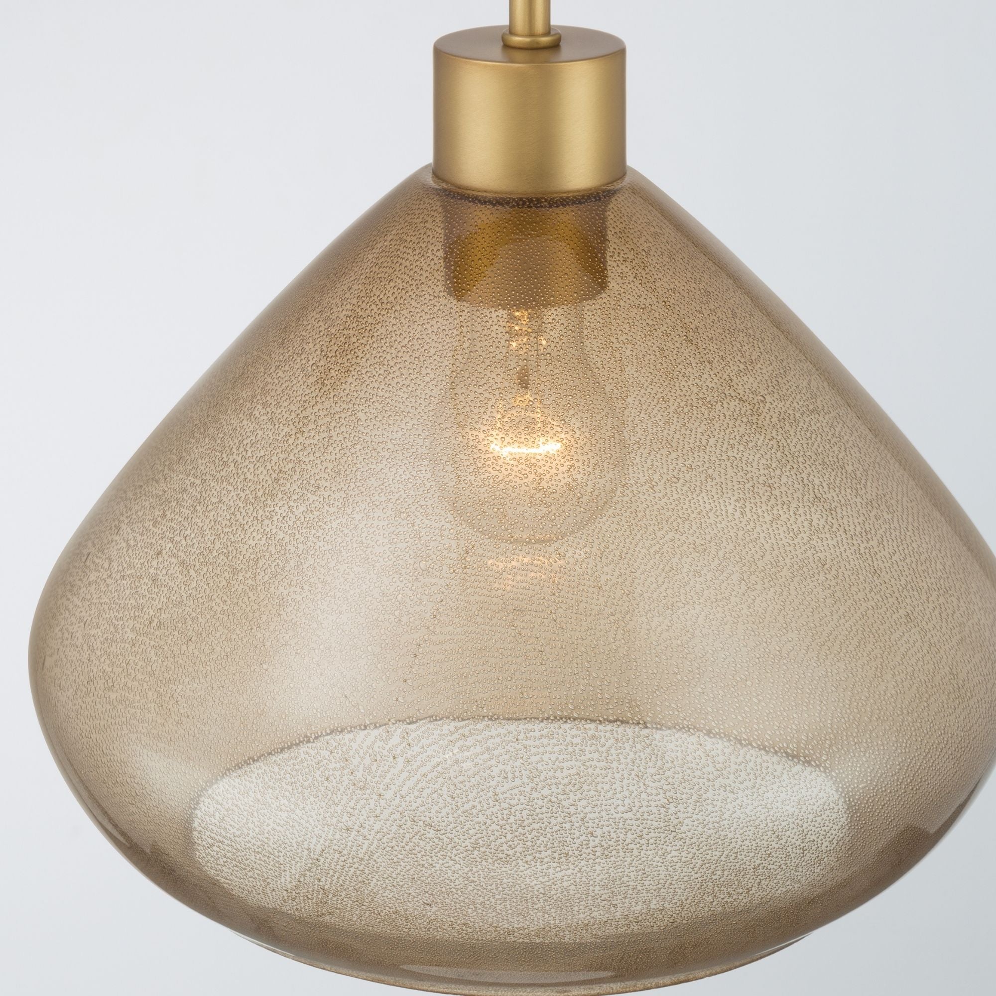 Minka-Lavery Elaris 12.5 in. Pendant Light, Legacy Brass with Brown Bubble Glass