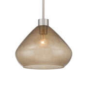 Minka-Lavery Elaris 12.5 in. Pendant Light, Brushed Nickel with Brown Bubble Glass