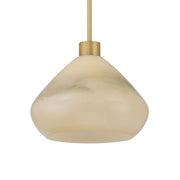 Minka-Lavery Elaris 12.5 in. Pendant Light, Legacy Brass with Green Ombre Tapered Glass