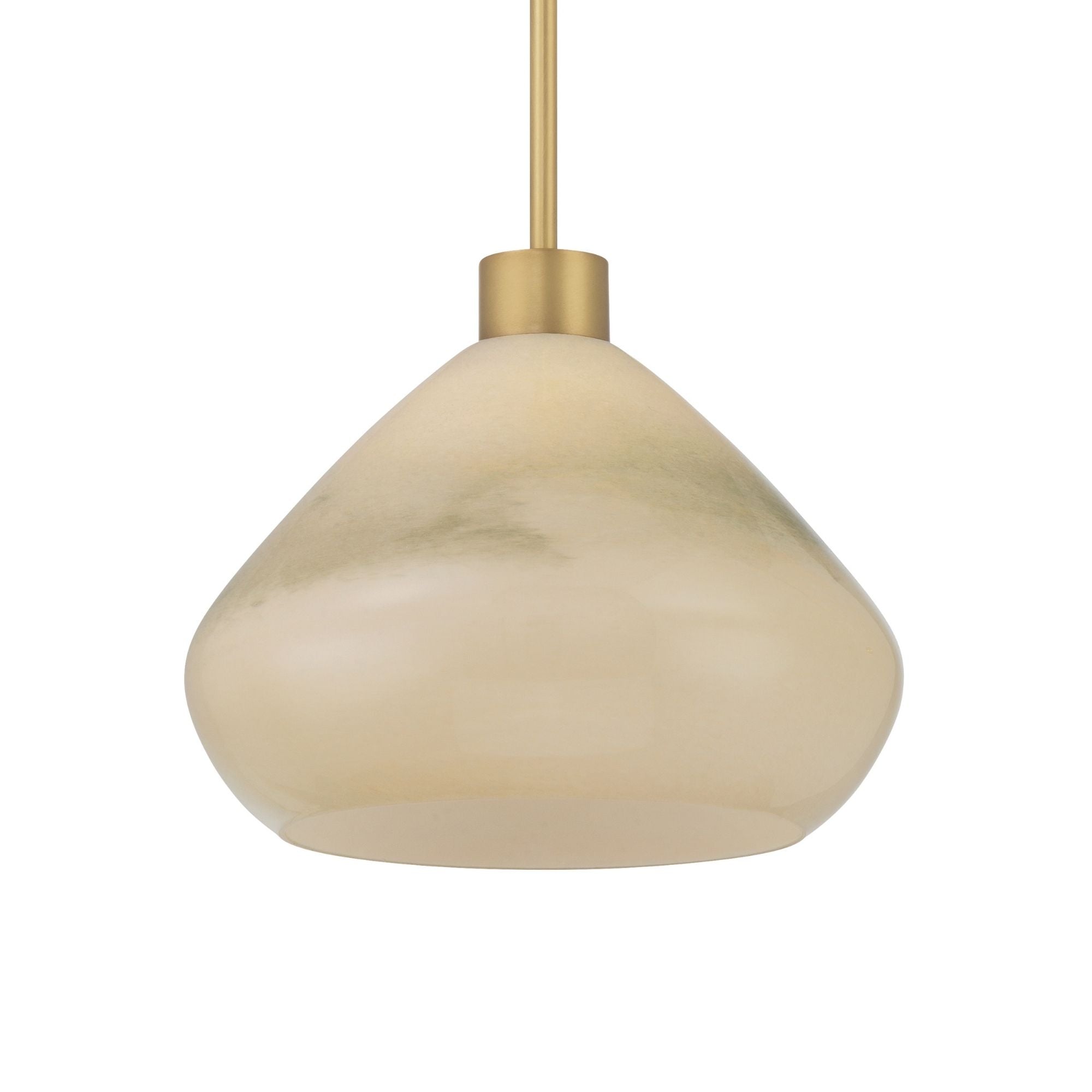 Minka-Lavery Elaris 12.5 in. Pendant Light, Legacy Brass with Green Ombre Tapered Glass