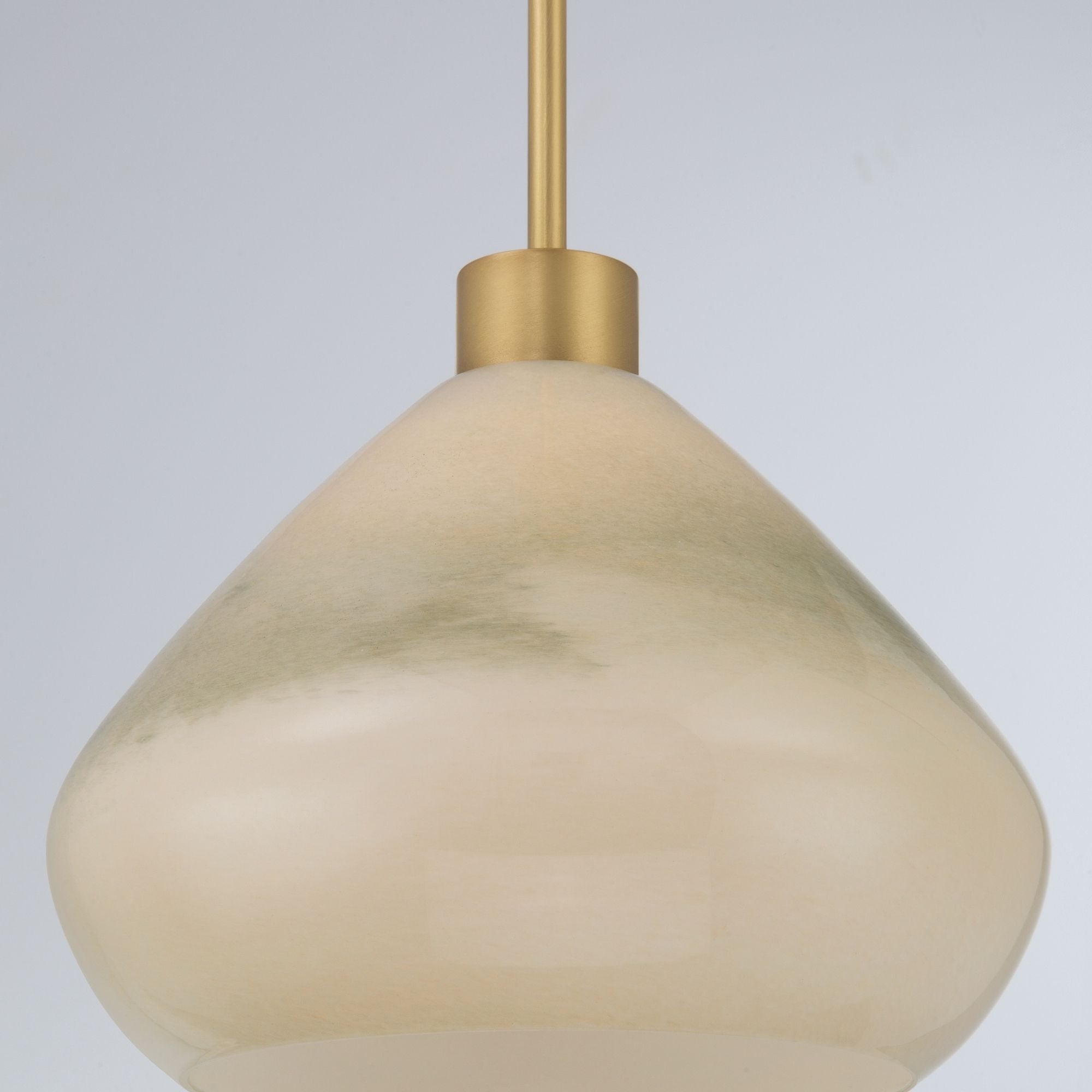Minka-Lavery Elaris 12.5 in. Pendant Light, Legacy Brass with Green Ombre Tapered Glass