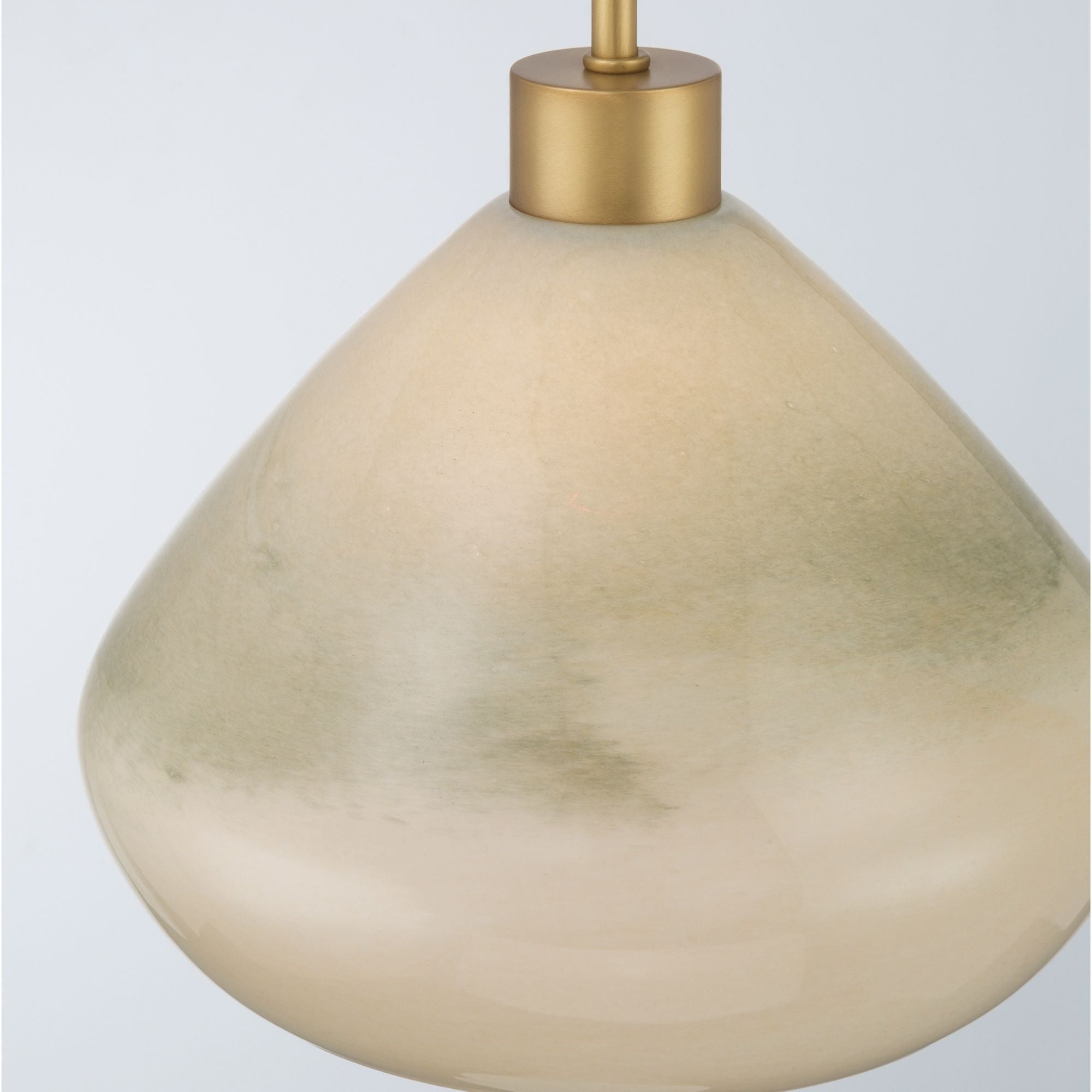 Minka-Lavery Elaris 12.5 in. Pendant Light, Legacy Brass with Green Ombre Tapered Glass