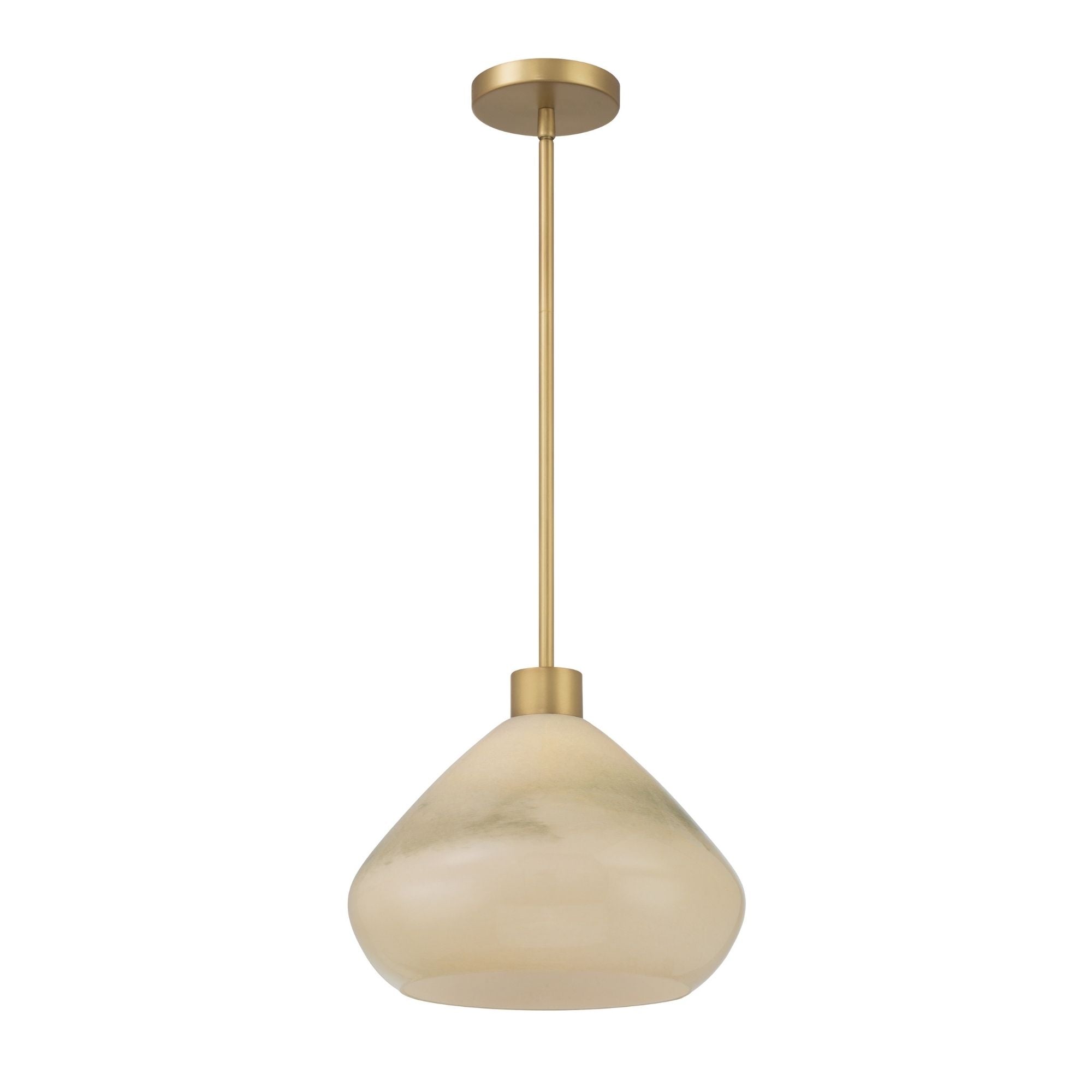 Minka-Lavery Elaris 12.5 in. Pendant Light, Legacy Brass with Green Ombre Tapered Glass