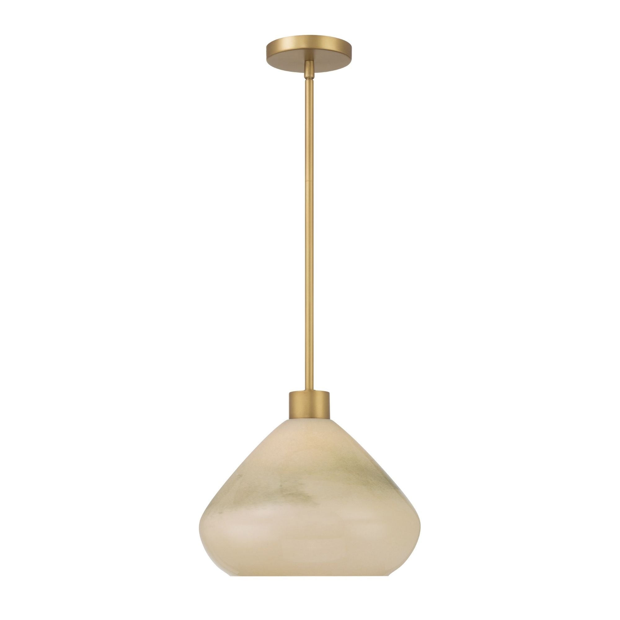 Minka-Lavery Elaris 12.5 in. Pendant Light, Legacy Brass with Green Ombre Tapered Glass