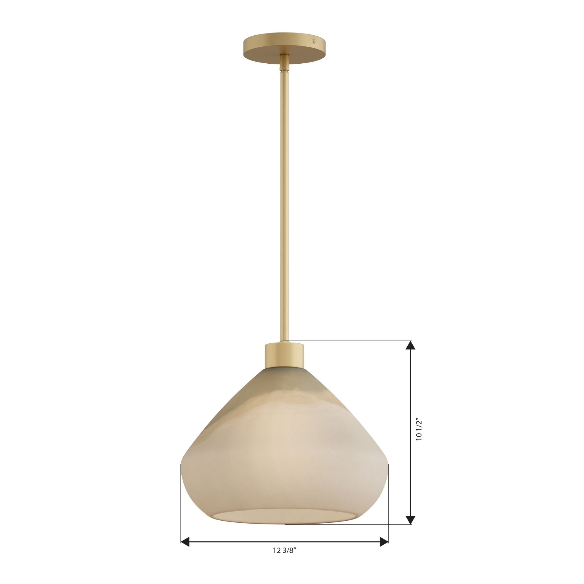 Minka-Lavery Elaris 12.5 in. Pendant Light, Legacy Brass with Green Ombre Tapered Glass