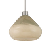 Minka-Lavery Elaris 12.5 in. Pendant Light, Brushed Nickel with Green Ombre Tapered Glass