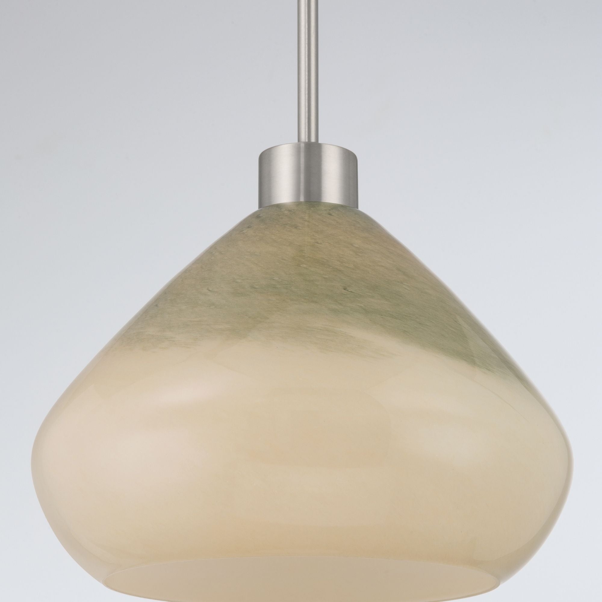 Minka-Lavery Elaris 12.5 in. Pendant Light, Brushed Nickel with Green Ombre Tapered Glass