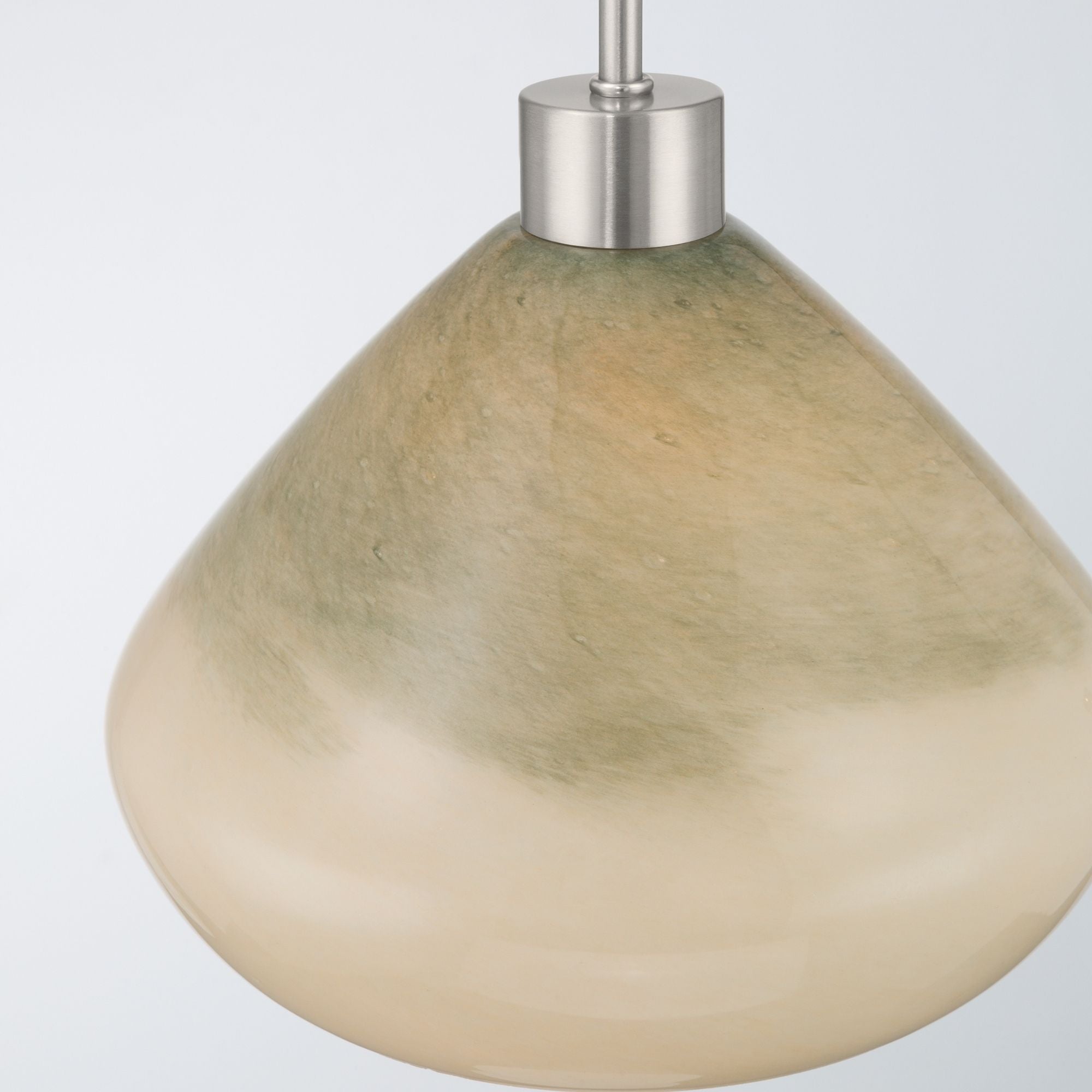 Minka-Lavery Elaris 12.5 in. Pendant Light, Brushed Nickel with Green Ombre Tapered Glass