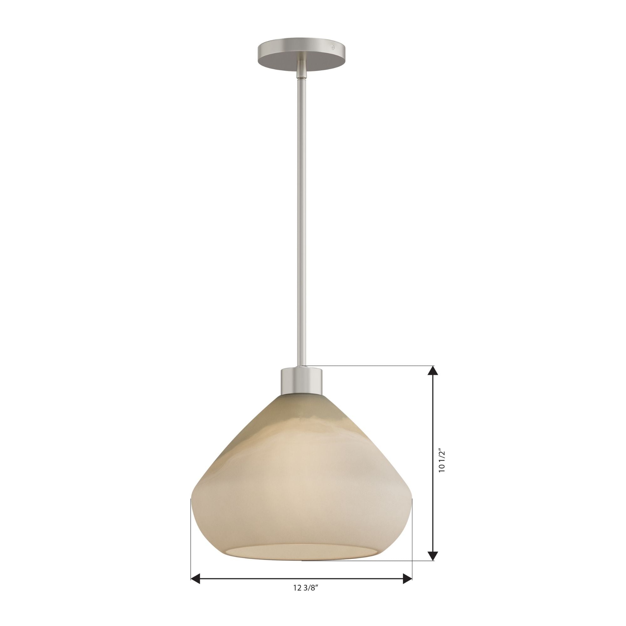 Minka-Lavery Elaris 12.5 in. Pendant Light, Brushed Nickel with Green Ombre Tapered Glass