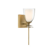 Minka-Lavery Elowen Vanity, Legacy Brass with Clear and Opal White Tapered Glass