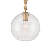 Minka-Lavery Elyric 9.75 in. Mini Pendant, Legacy Brass with Clear Seeded Glass Globe