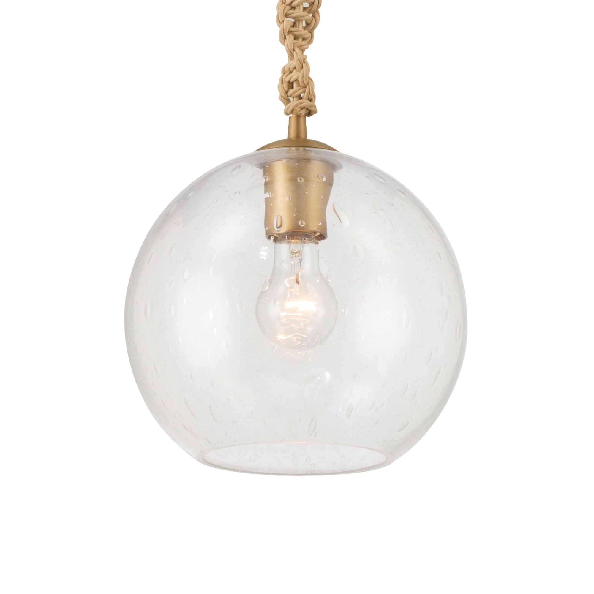 Minka-Lavery Elyric 9.75 in. Mini Pendant, Legacy Brass with Clear Seeded Glass Globe