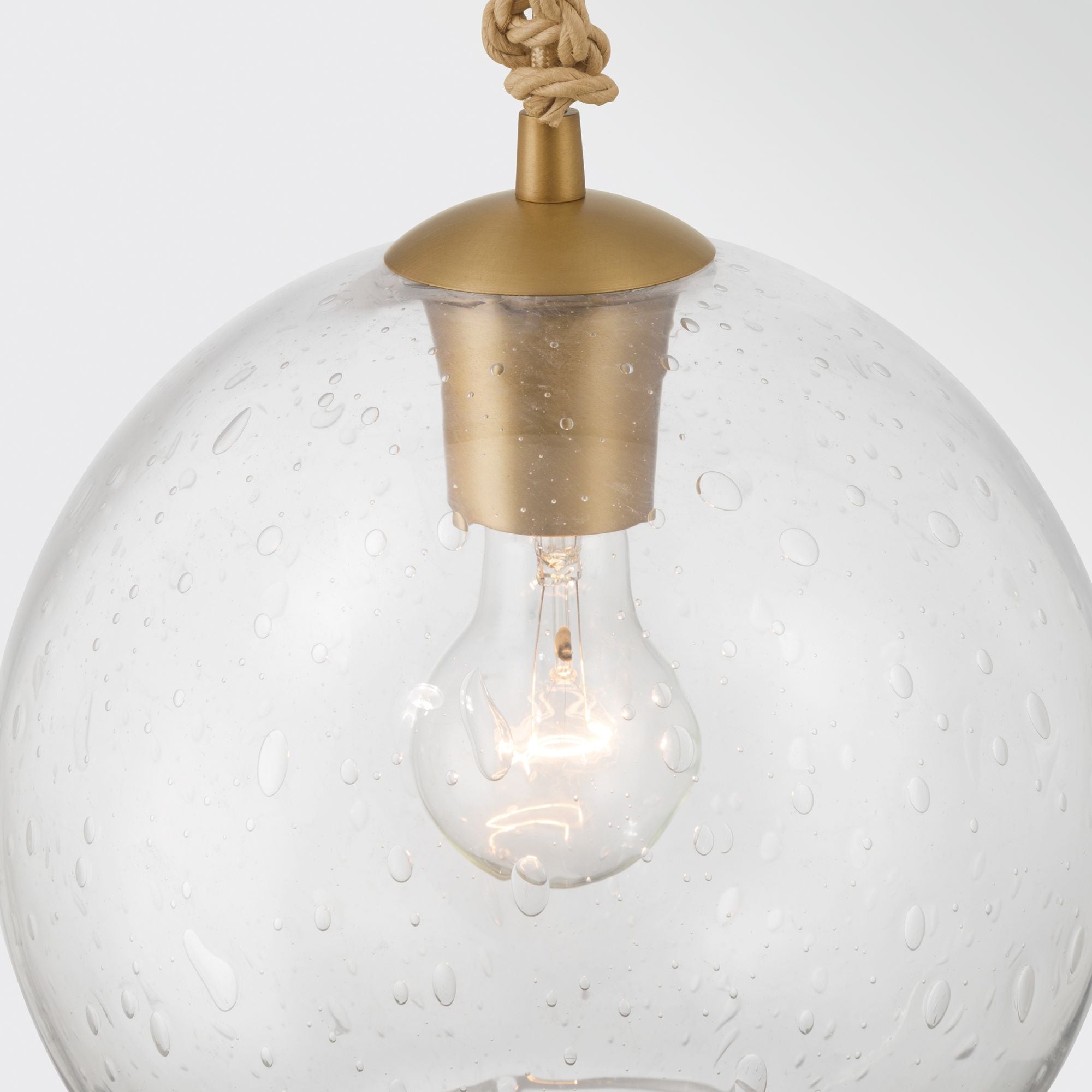 Minka-Lavery Elyric 9.75 in. Mini Pendant, Legacy Brass with Clear Seeded Glass Globe