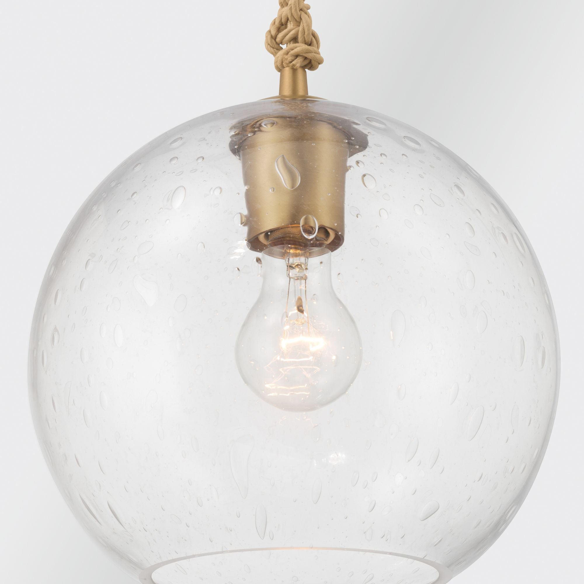 Minka-Lavery Elyric 9.75 in. Mini Pendant, Legacy Brass with Clear Seeded Glass Globe