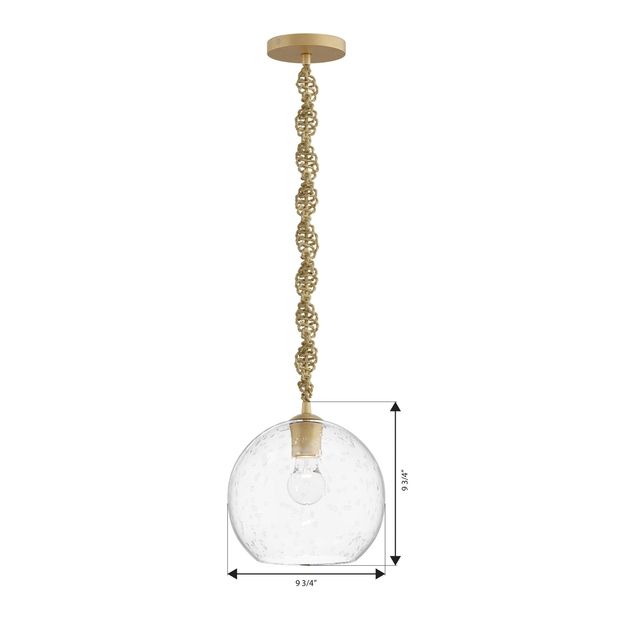 Minka-Lavery Elyric 9.75 in. Mini Pendant, Legacy Brass with Clear Seeded Glass Globe