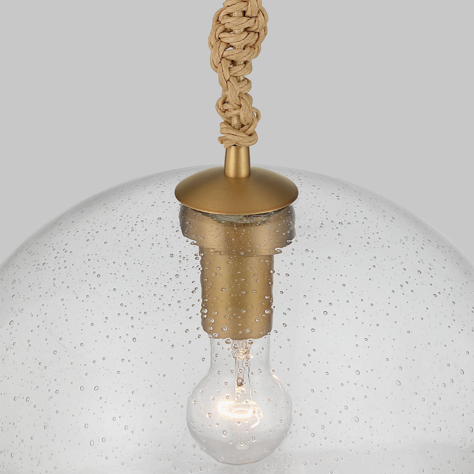 Minka-Lavery Elyric 15 in. 1-Light Pendant, Legacy Brass with Clear Seeded Glass