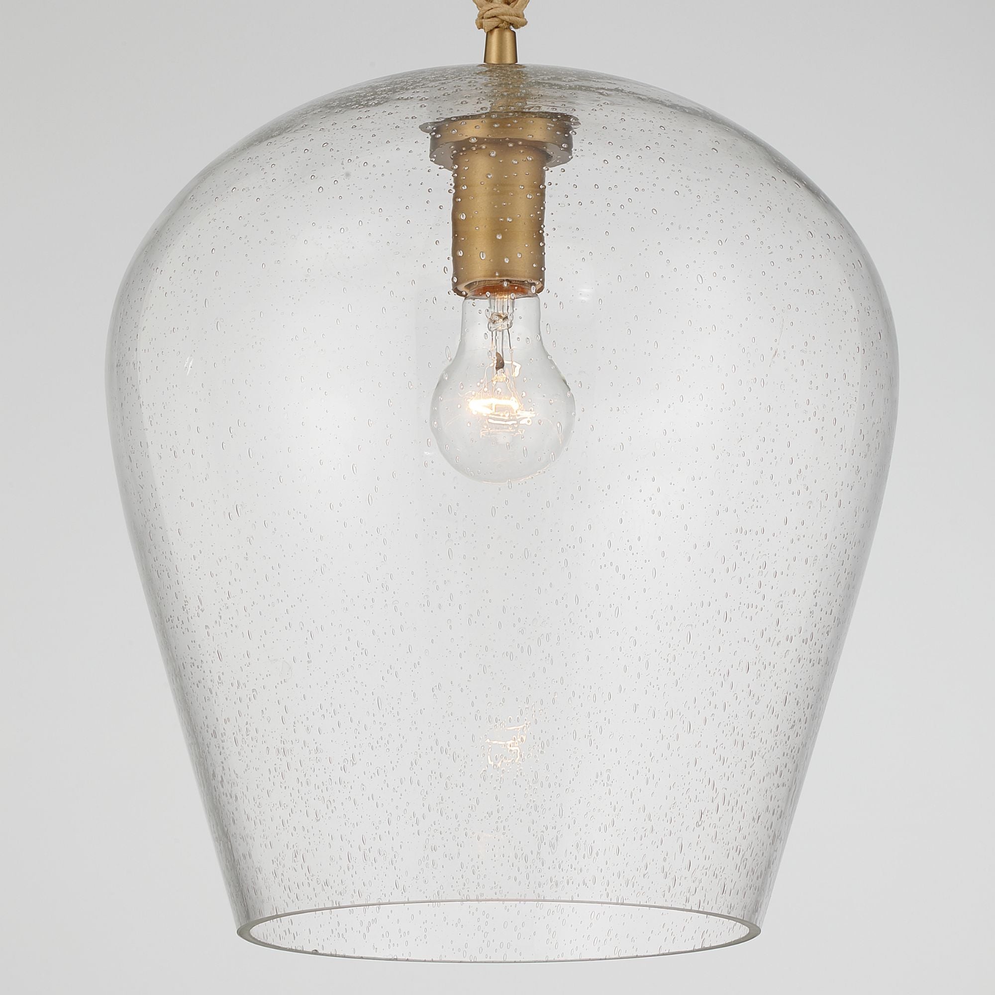 Minka-Lavery Elyric 15 in. 1-Light Pendant, Legacy Brass with Clear Seeded Glass