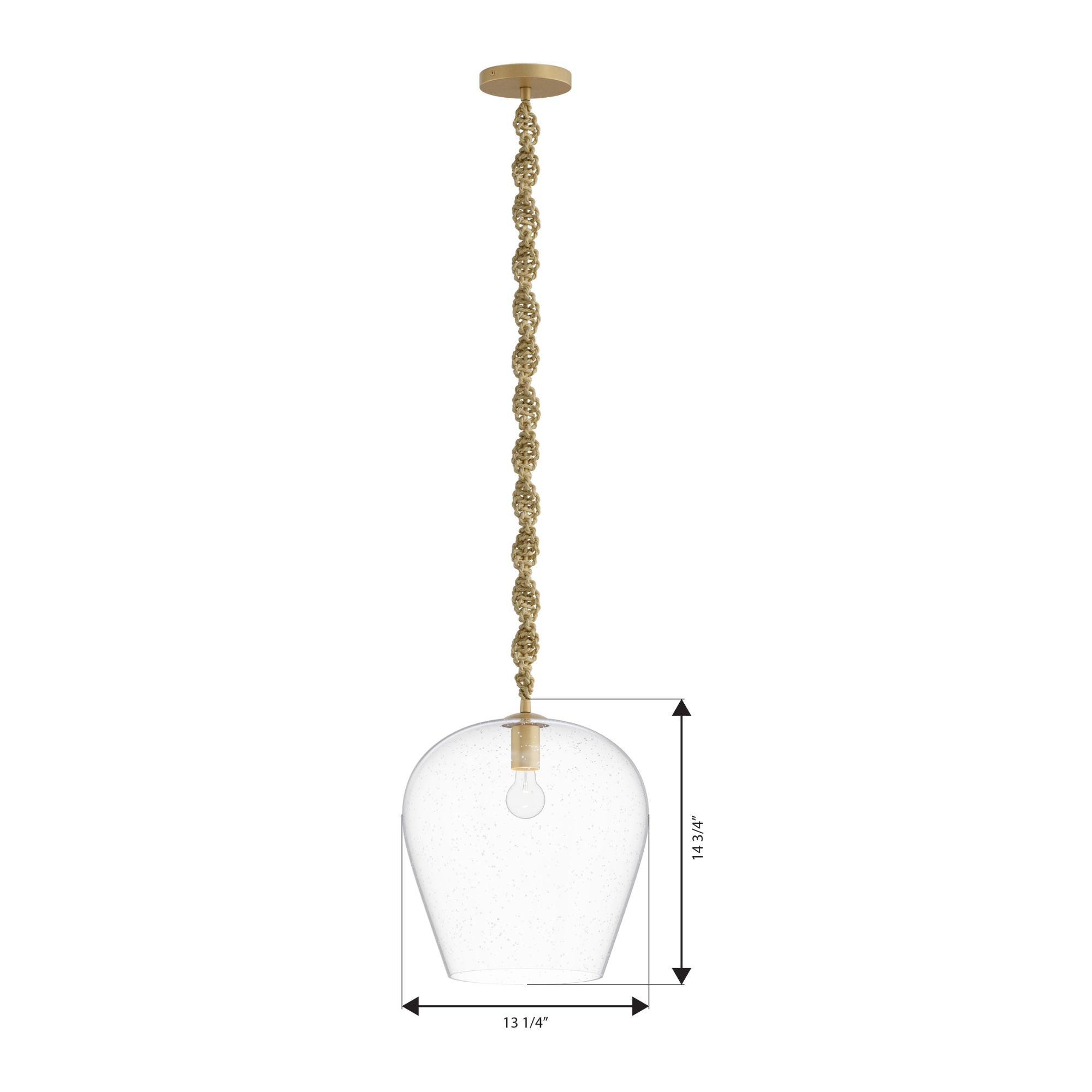 Minka-Lavery Elyric 15 in. 1-Light Pendant, Legacy Brass with Clear Seeded Glass
