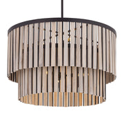 Minka-Lavery Esbelta 30.25 in. 6-Light Pendant, Dark Bronze & Whitewashed