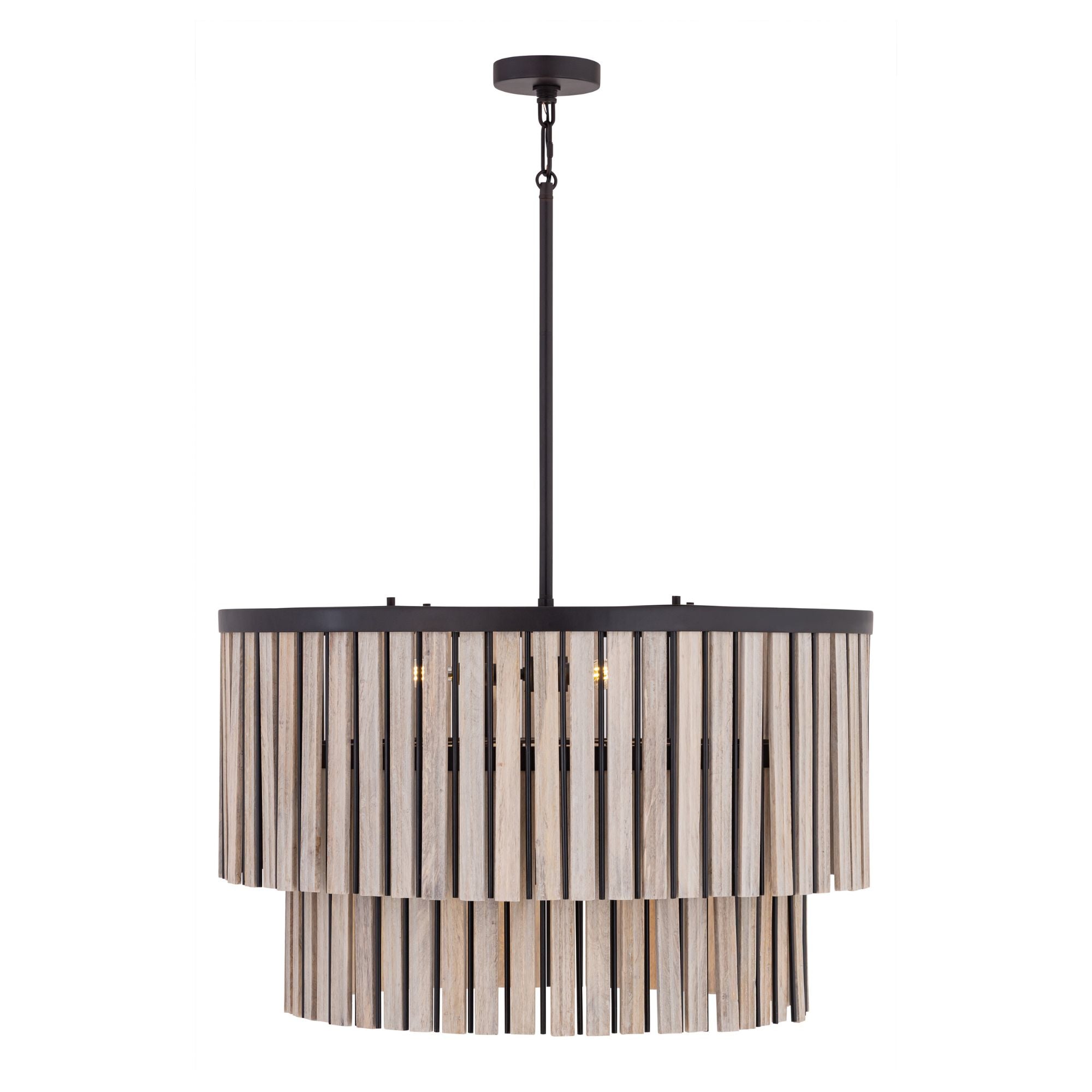 Minka-Lavery Esbelta 30.25 in. 6-Light Pendant, Dark Bronze & Whitewashed