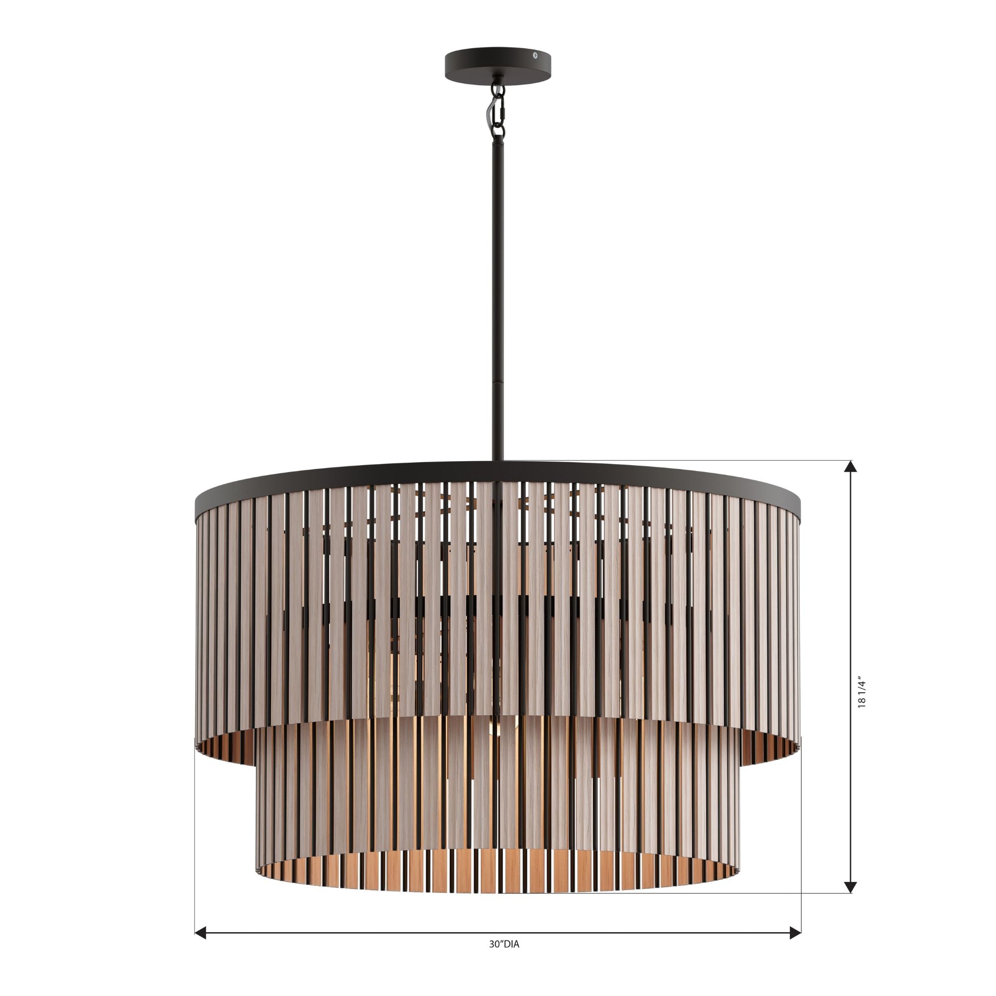 Minka-Lavery Esbelta 30.25 in. 6-Light Pendant, Dark Bronze & Whitewashed