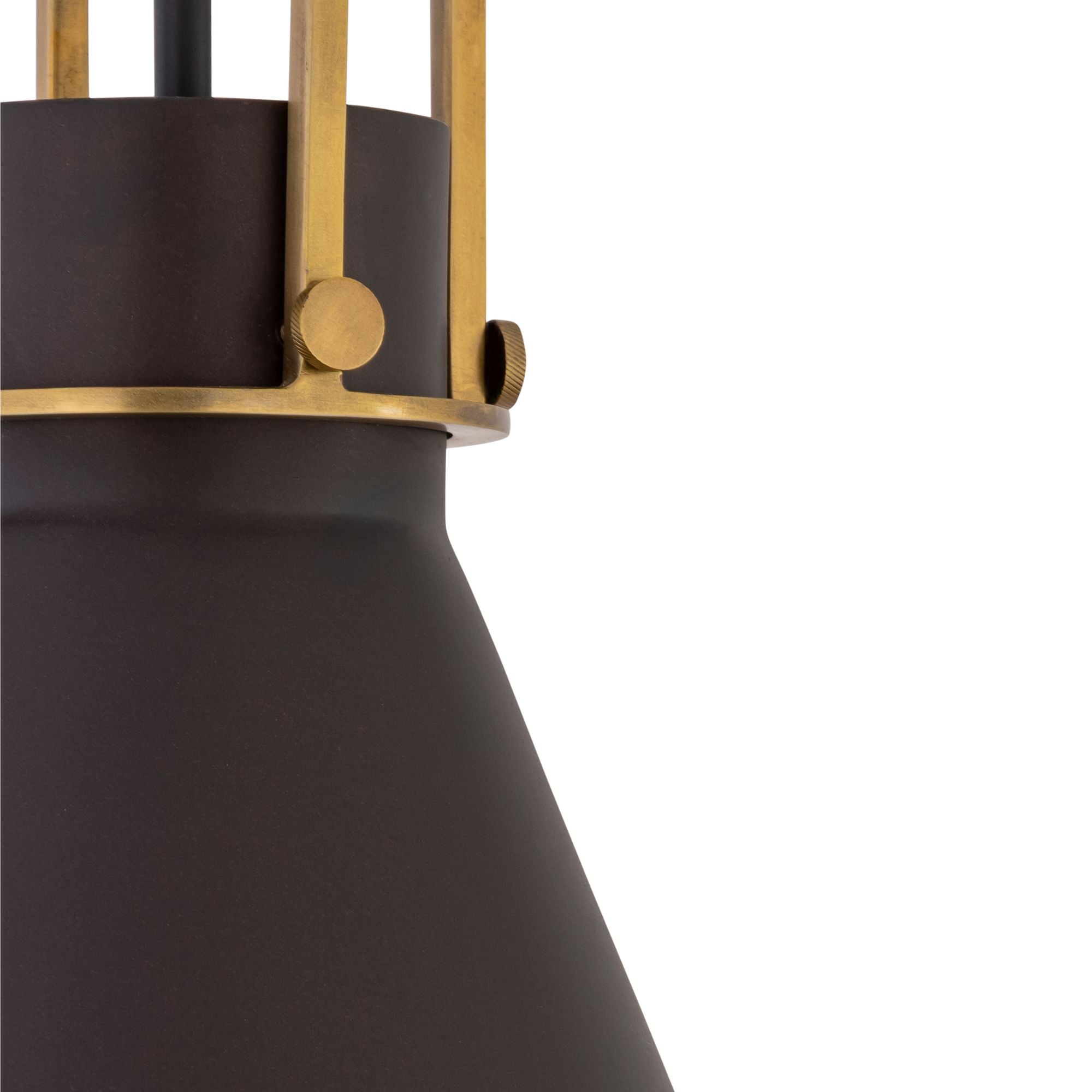 Minka-Lavery Fenric 19 in. Pendant Light, Dark Bronze & Legacy Brass with Metal Shade