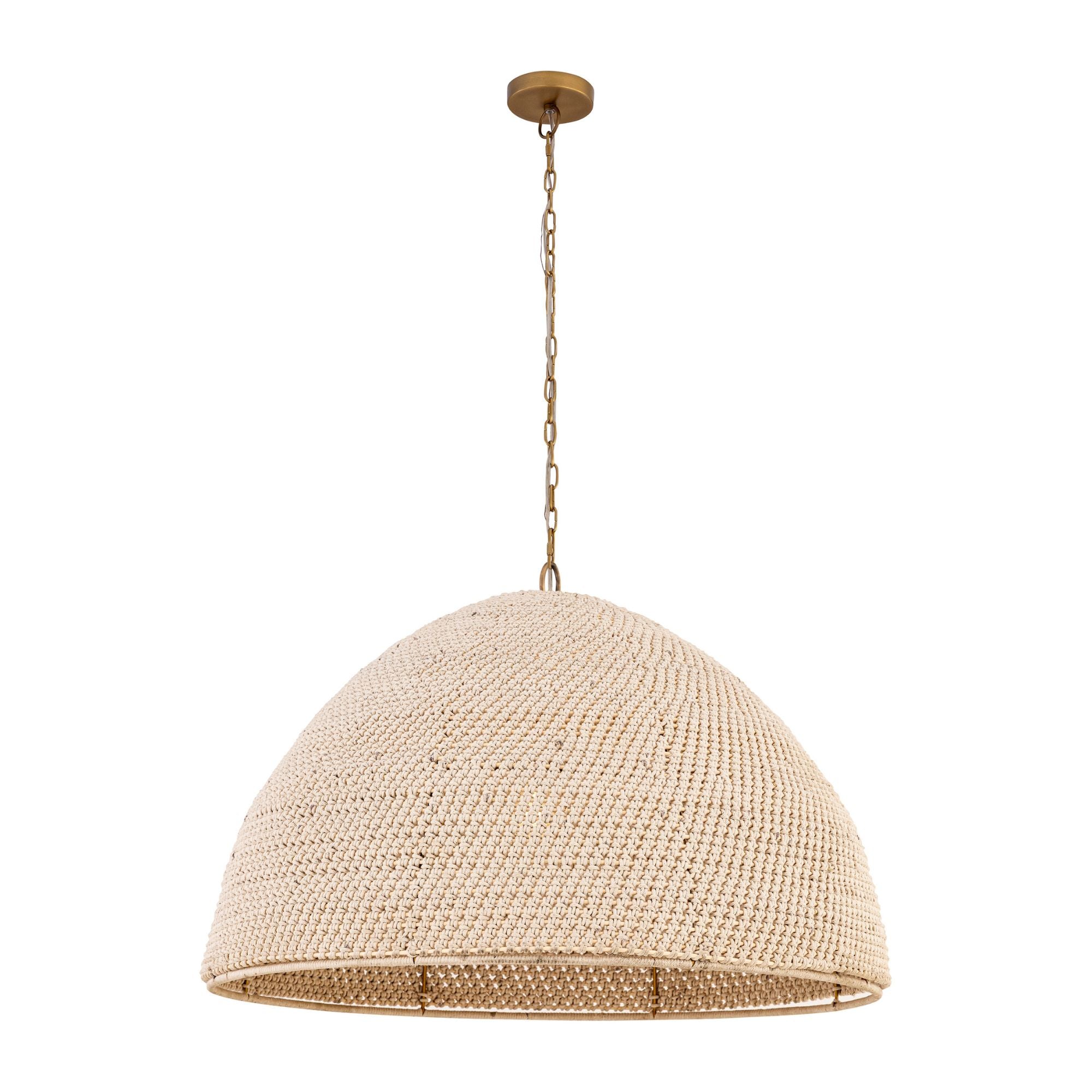 Minka-Lavery Fernwood 23.5 in. Pendant, Legacy Brass with Off White Fabric Shade