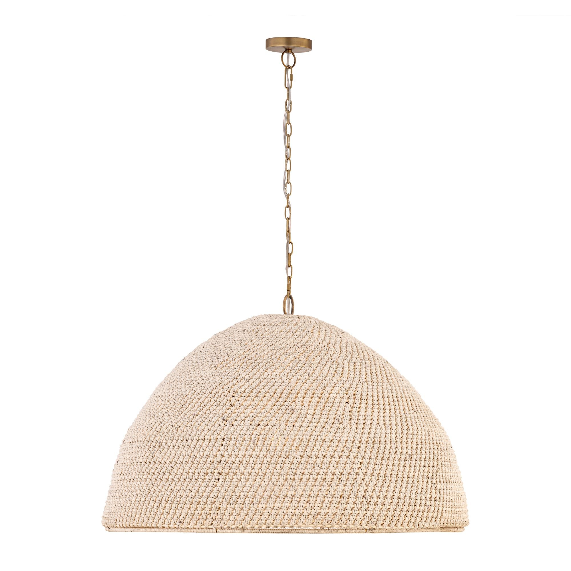 Minka-Lavery Fernwood 23.5 in. Pendant, Legacy Brass with Off White Fabric Shade