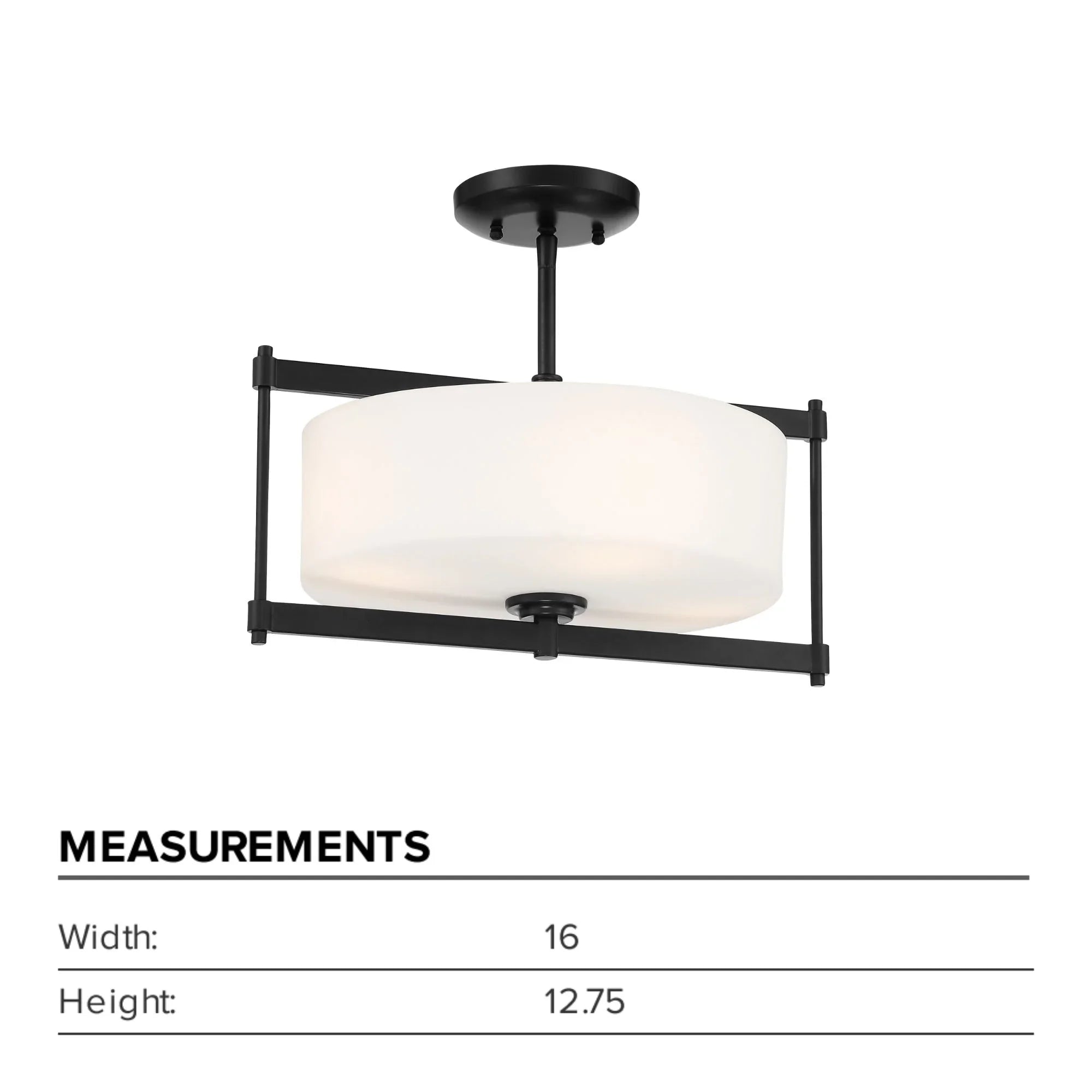 First Avenue 16" 4-Light Semi-Flush Mount, Coal Finish
