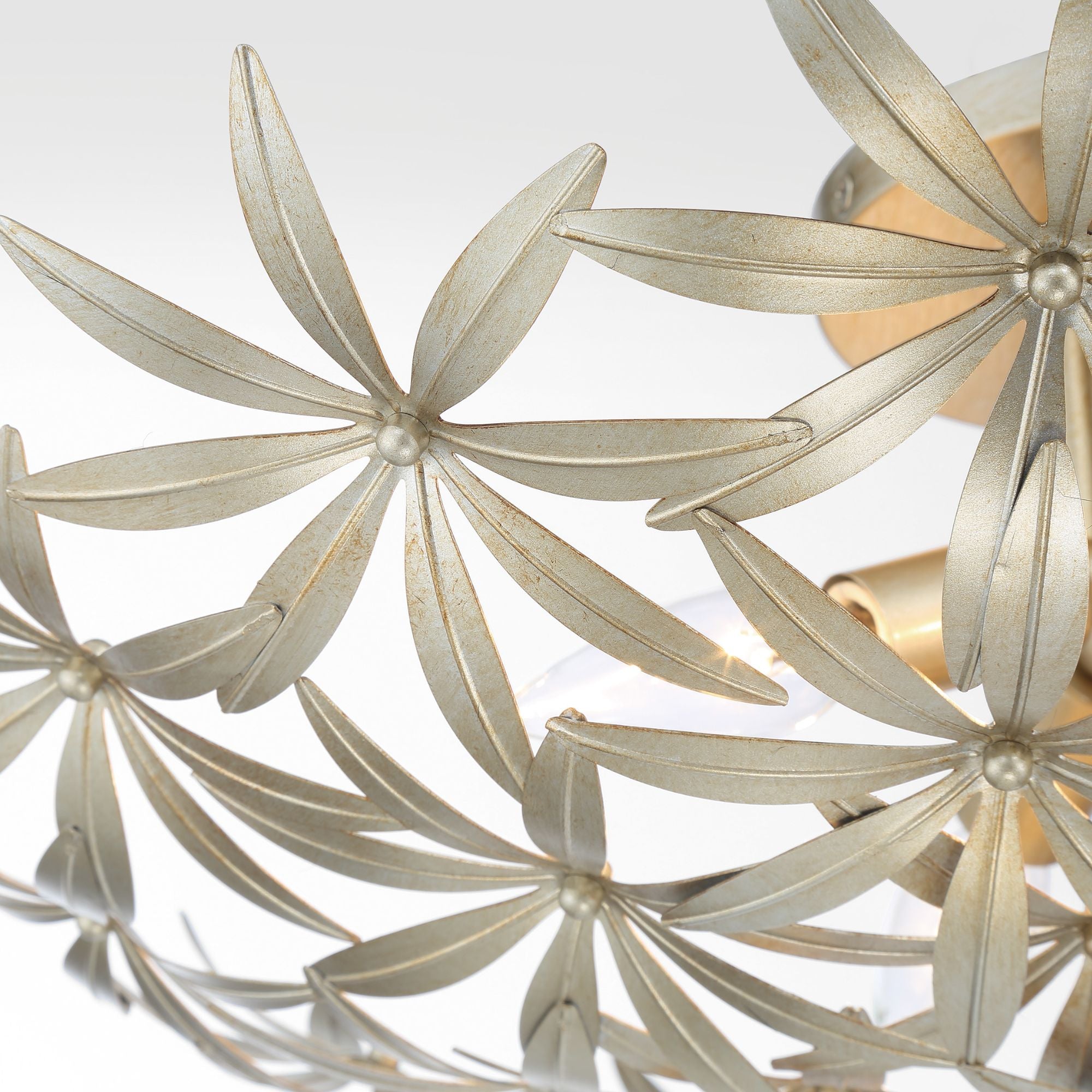 Flower Child 22" 4-Light Semi-Flush Mount, Ambry Gold Finish