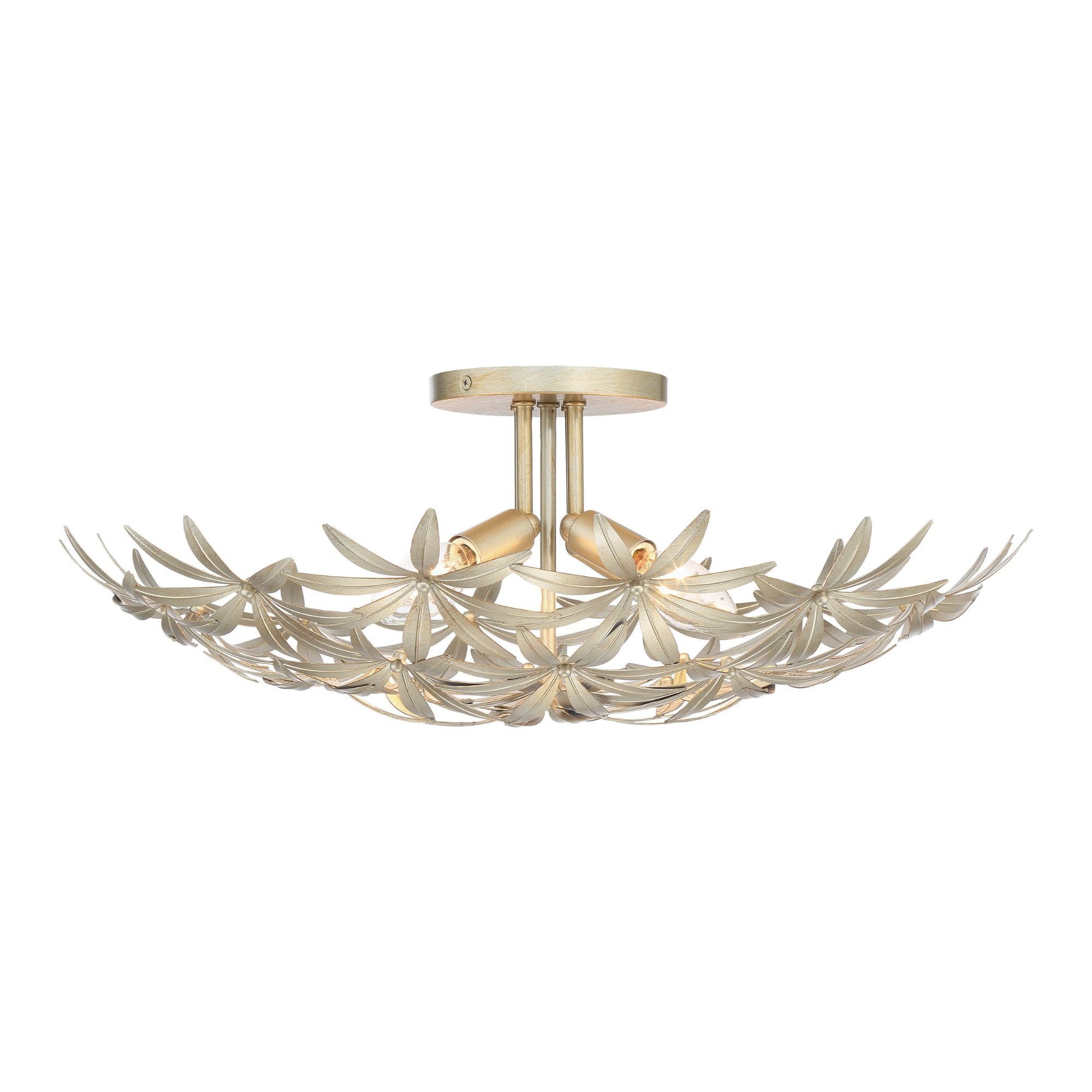 Flower Child 22" 4-Light Semi-Flush Mount, Ambry Gold Finish