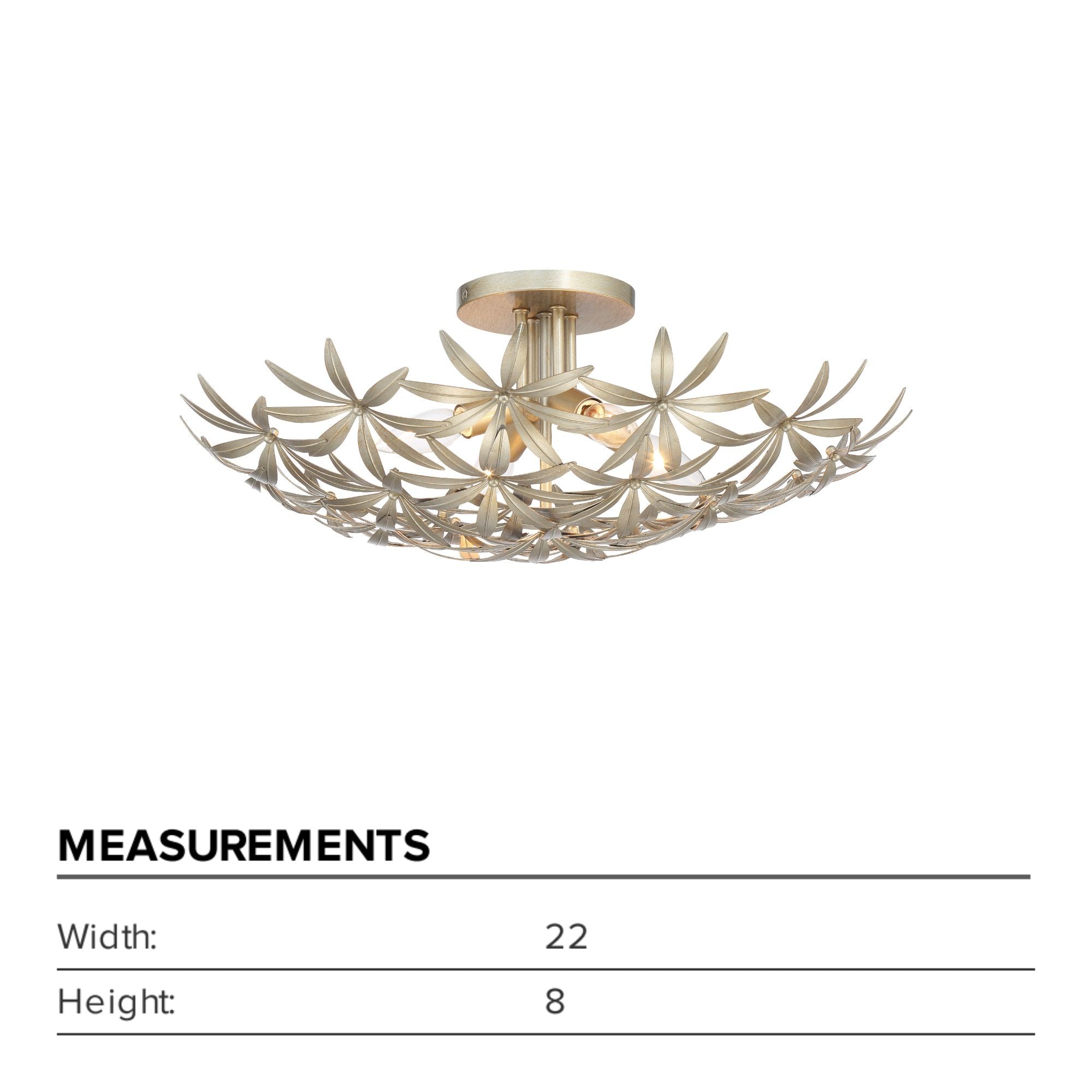 Flower Child 22" 4-Light Semi-Flush Mount, Ambry Gold Finish