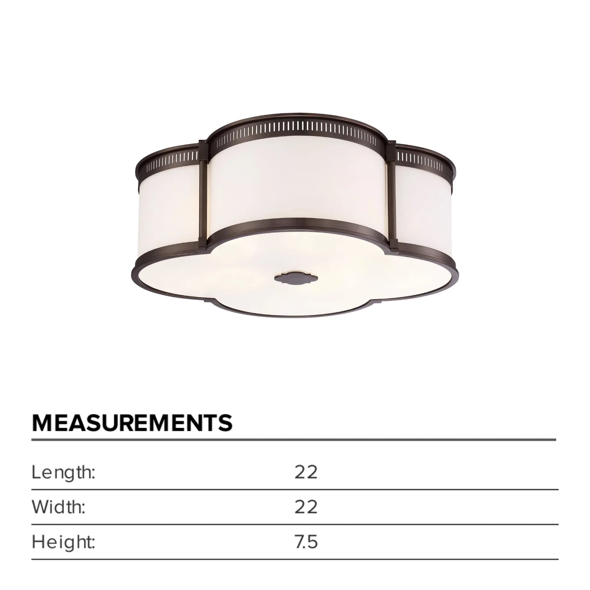 22" LED Flush Mount, Harvard Court Bronze Finish